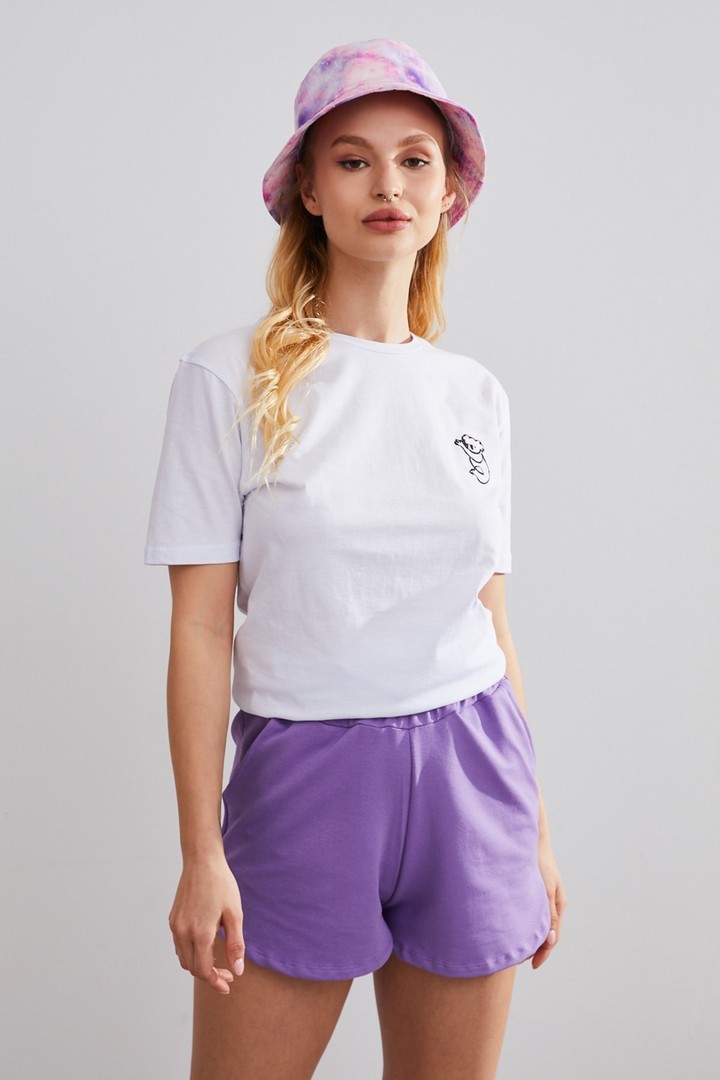 Unisex Koala Beyaz Nakışlı T-shirt