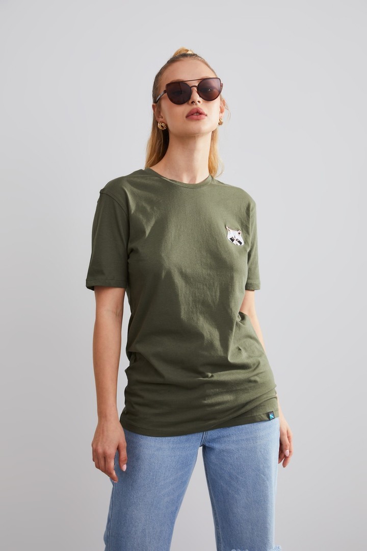 Unisex Rakun Nakışlı T-shirt