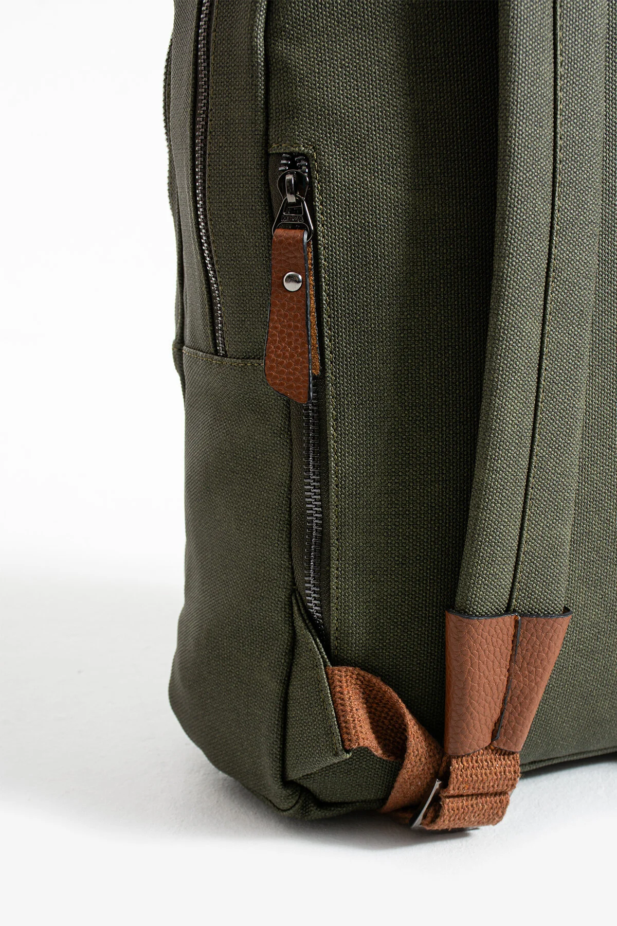 Premium Kanvas Kumaş Sırt Çantası Business Çanta 1.sınıf Kaliteli Kumaş Çanta - YEŞİL-TABA