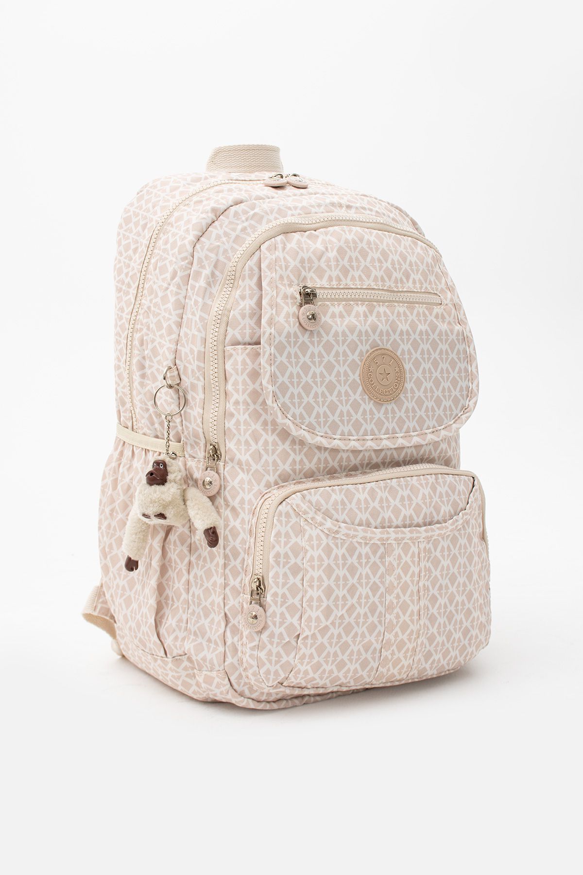 Eşsiz Tasarımlı Çok Bölmeli Su Geçirmez Unisex Okul Ve Seyahat Sırt Çantası - BEYAZ DESENLİ