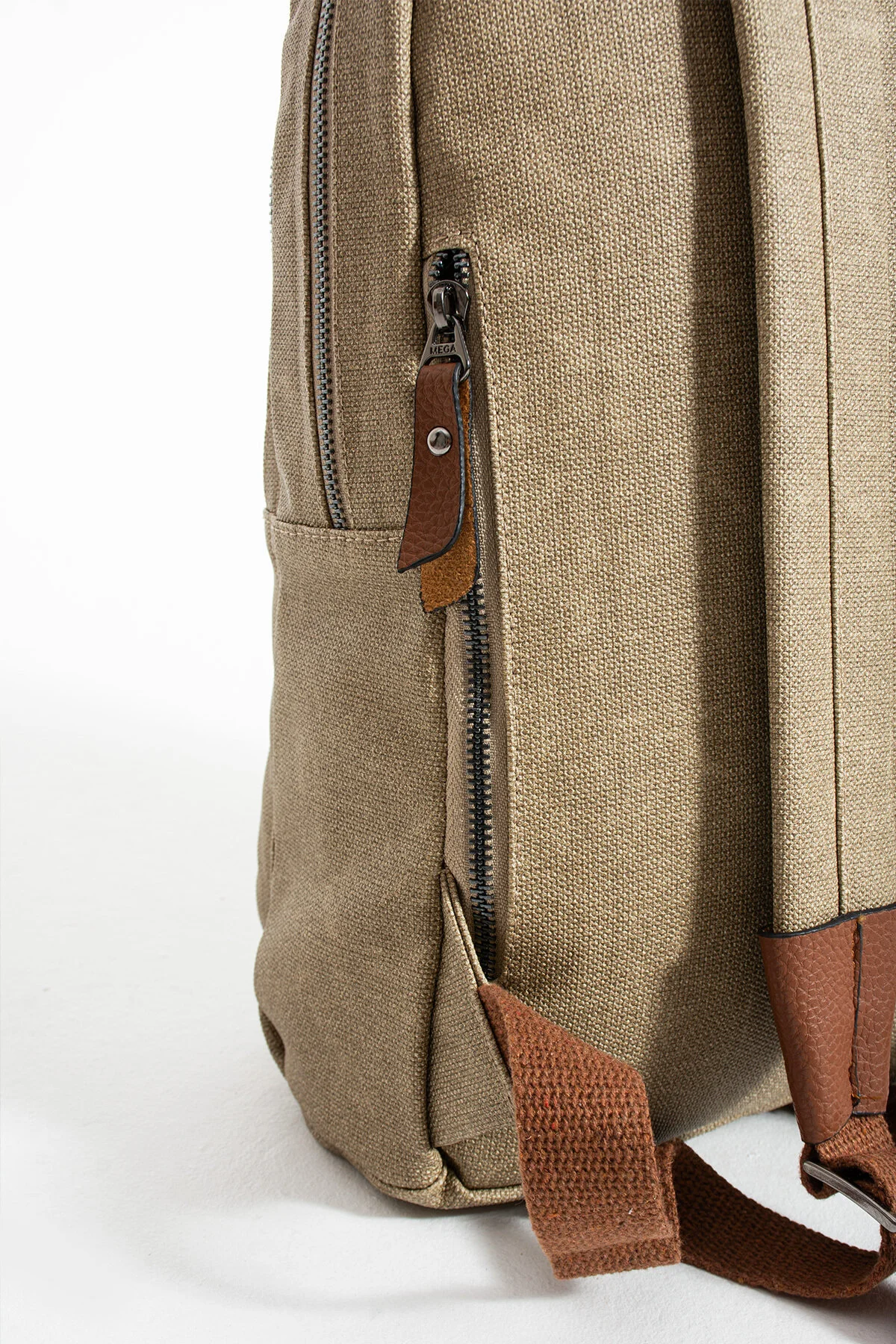 Premium Kanvas Kumaş Sırt Çantası Business Çanta 1.sınıf Kaliteli Kumaş Çanta - BEJ-TABA