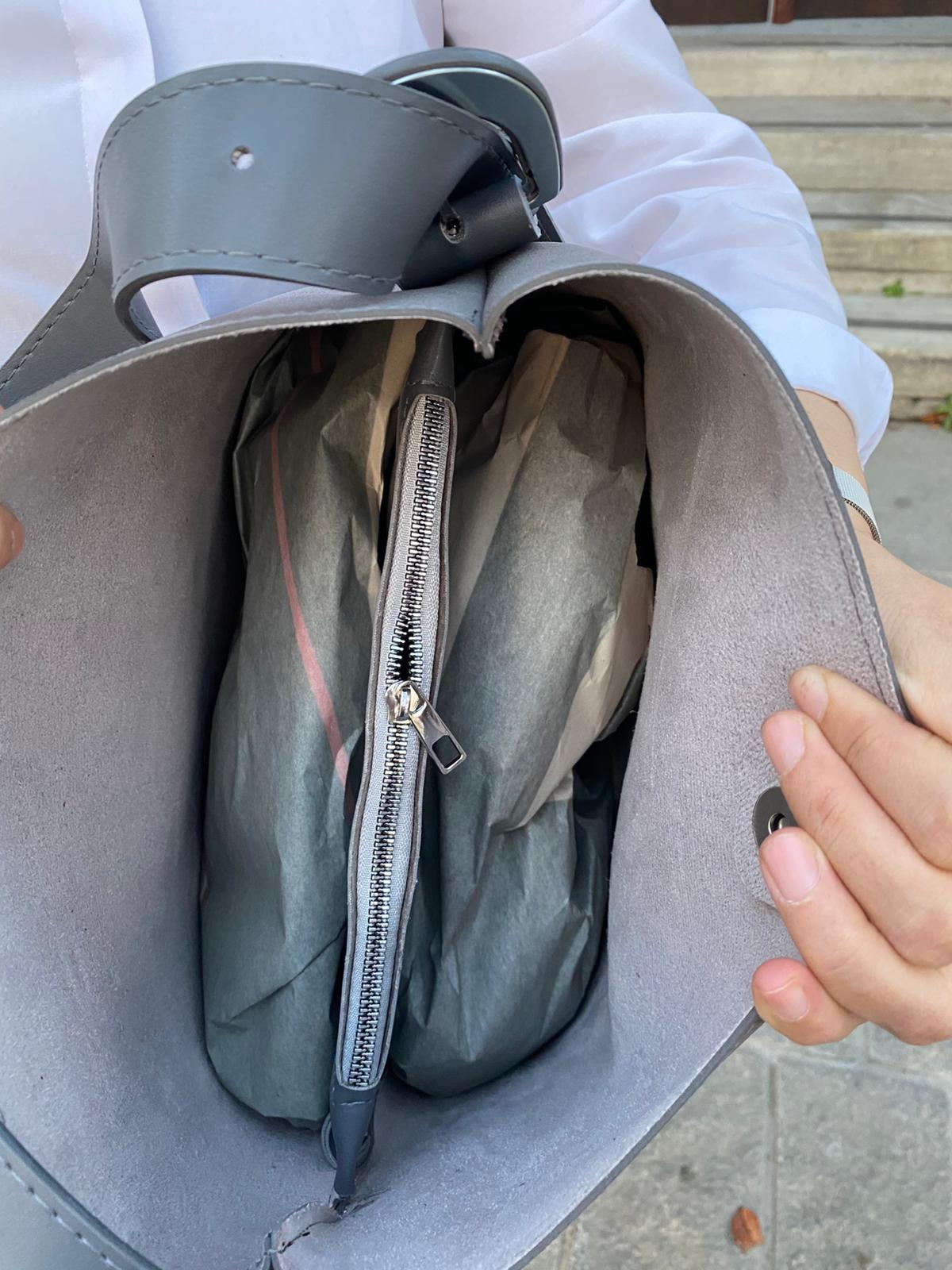 Süet Kemer Detaylı Büyük Boy Omuz Çantası - SÜET GRİ