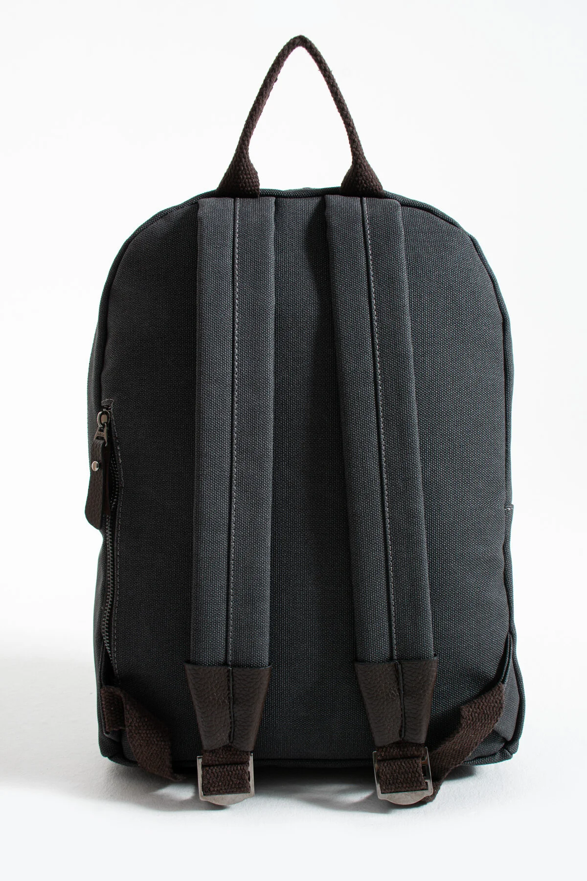 Premium Kanvas Kumaş Sırt Çantası Business Çanta 1.sınıf Kaliteli Kumaş Çanta - SİYAH-KAHVERENGİ