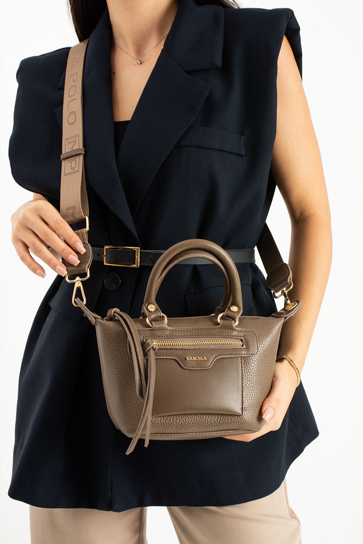 Çok Şık El Ve Omuz Çantası - VİZON