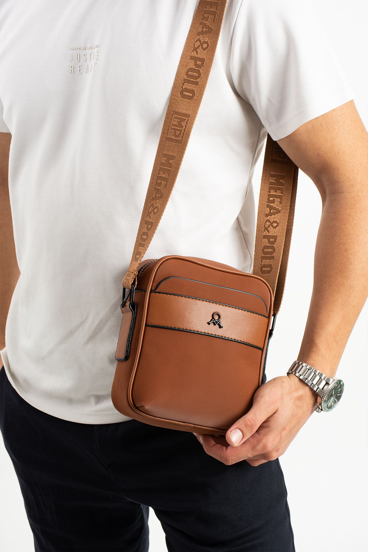 Erkek Günlük Spor Seyahat Çapraz Çanta Saten Kumaş Su İtici Hafif Omuz Göğüs Çantası - TABA