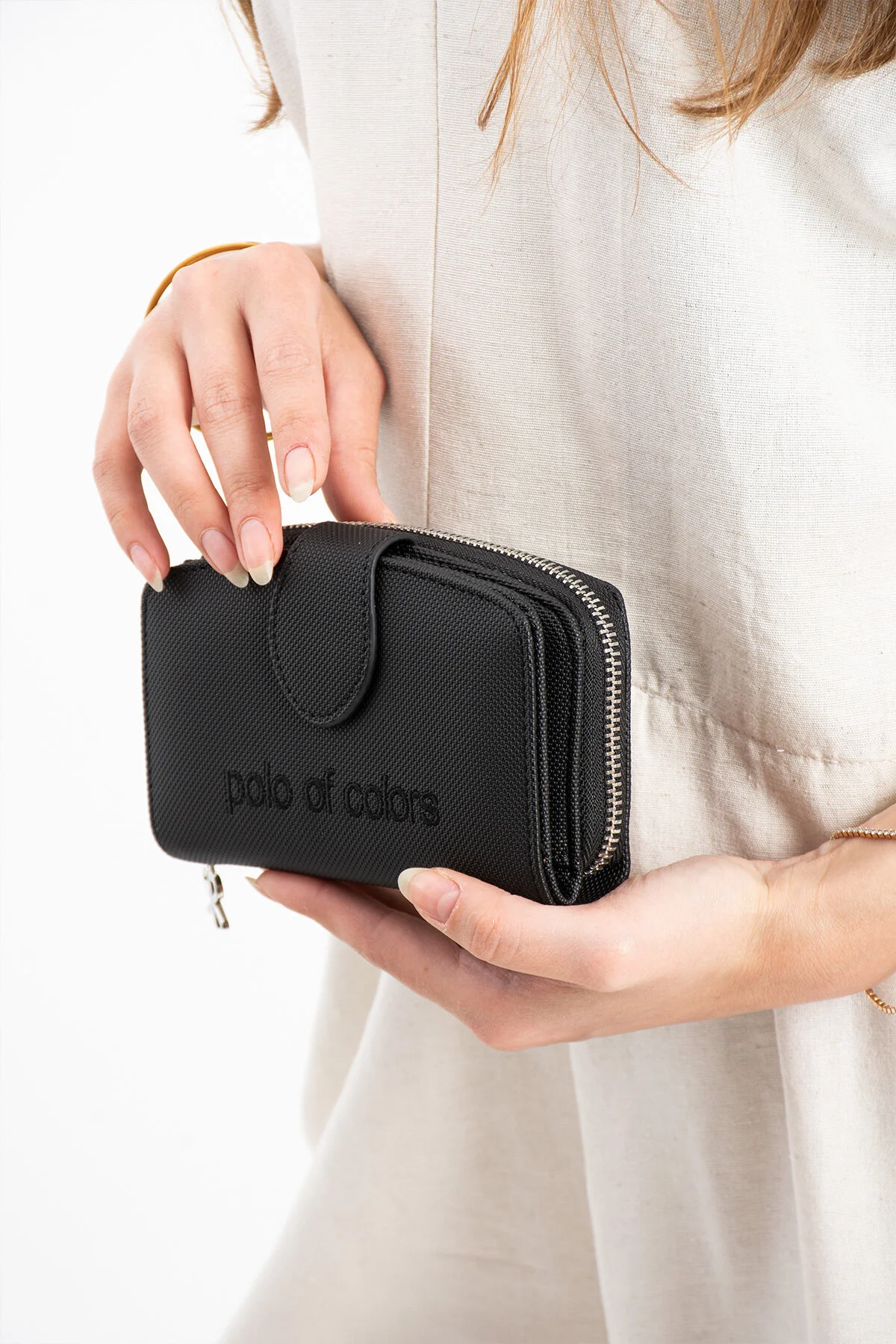 Polo Of Colors Kapaklı El ve Uzun Omuz Askılı Kadın Çanta Cüzdan Takımı