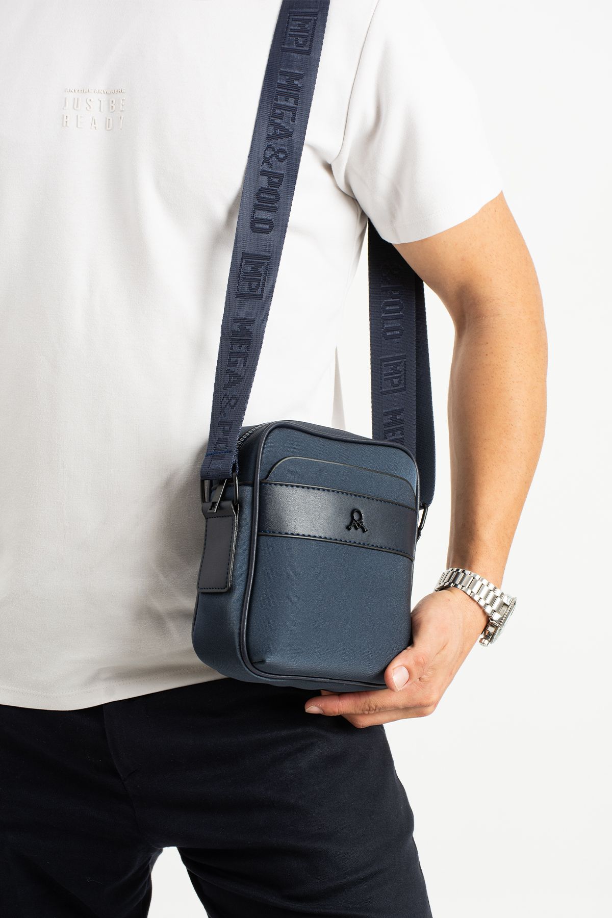 Erkek Günlük Spor Seyahat Çapraz Çanta Saten Kumaş Su İtici Hafif Omuz Göğüs Çantası - LACİVERT