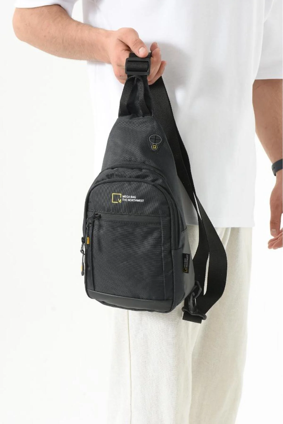 Body Bag Çanta Sırt Çantası Erkek Göğüs Çantası Fonksiyonel Kullanım - SİYAH