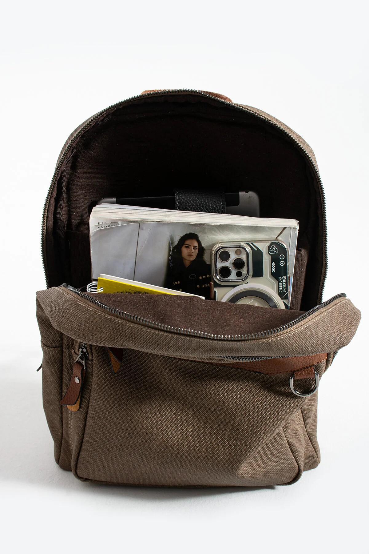 Premium Kanvas Kumaş Sırt Çantası Business Çanta 1.sınıf Kaliteli Kumaş Çanta - VİZON-TABA