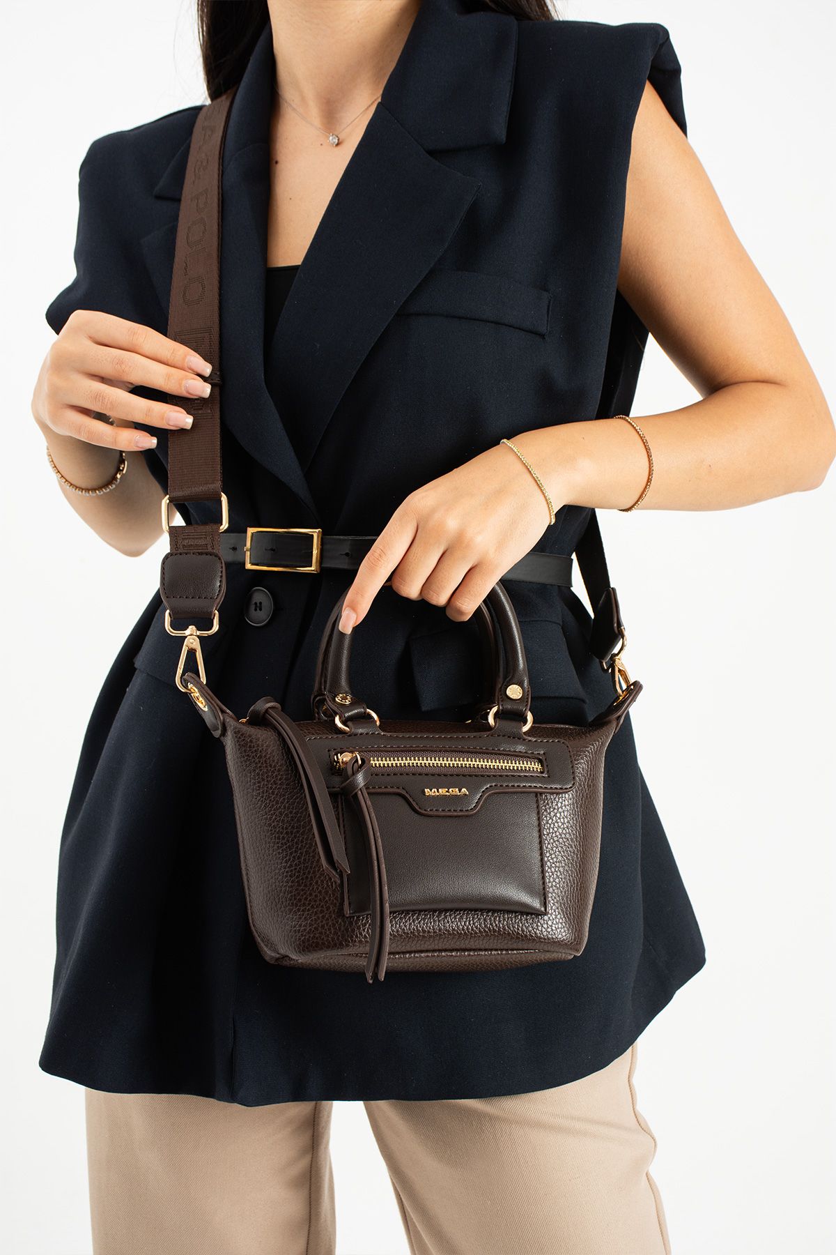 Çok Şık El Ve Omuz Çantası - KAHVERENGİ