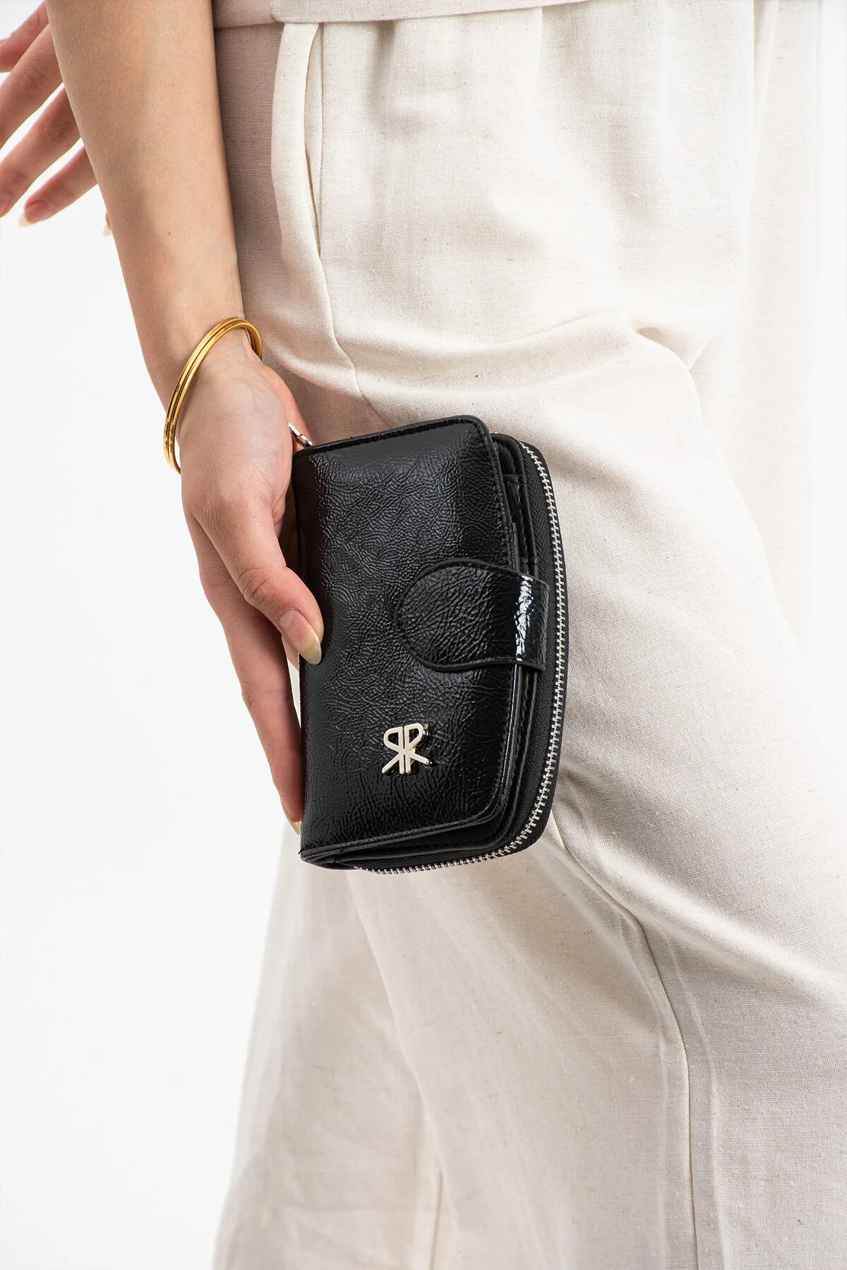 Polo Of Colors Kapaklı El ve Uzun Omuz Askılı Kadın Çanta Cüzdan Takımı - RUGAN SİYAH