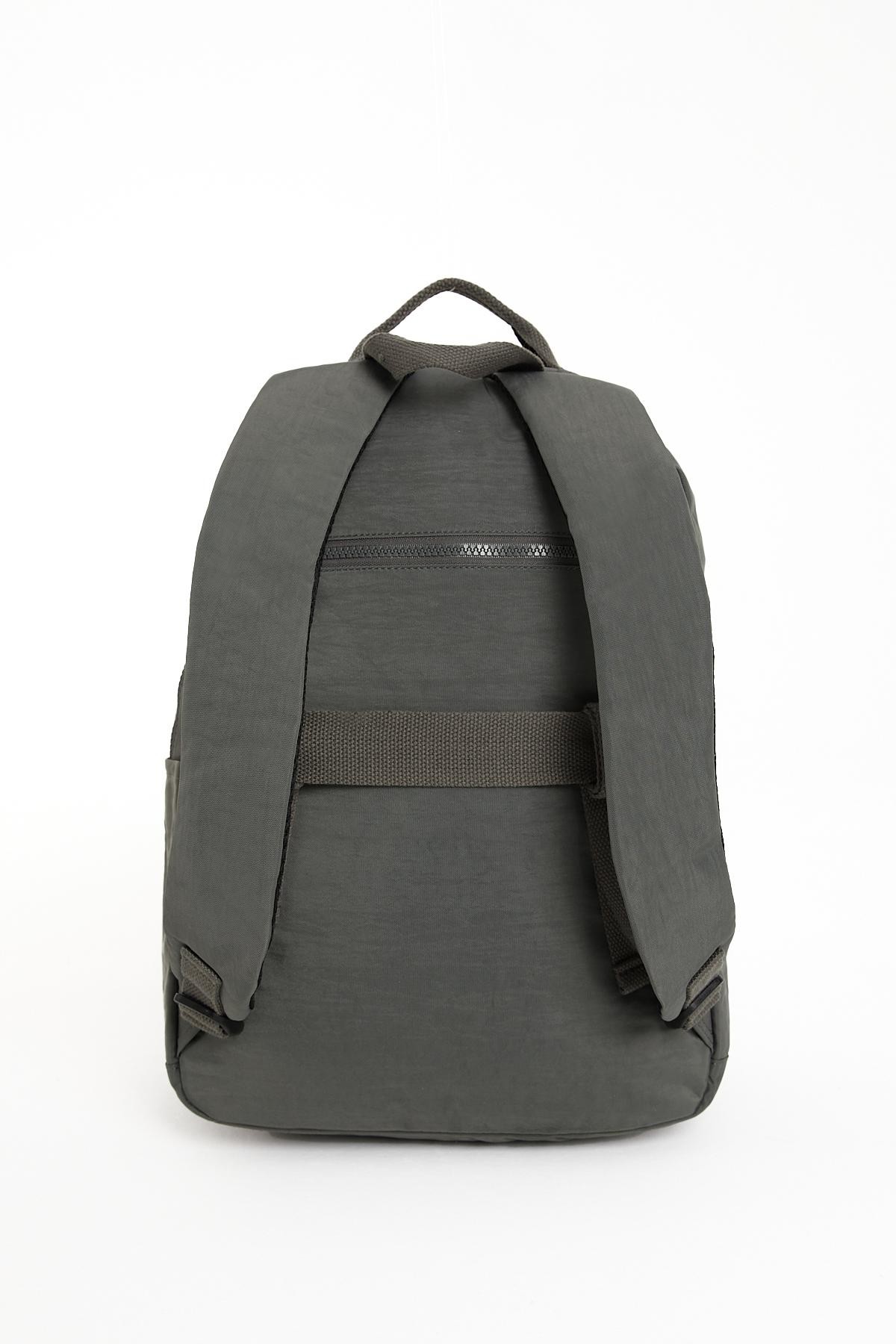 Unisex Suya Dayanıklı Orta Boy Krinkıl Kumaş Çok Gözlü Laptop Okul Ve Seyahat Sırt Çantası - GRİ
