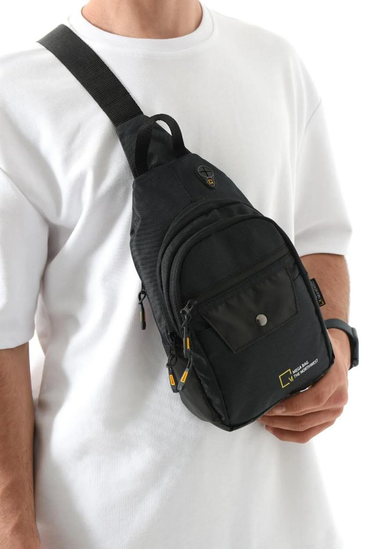 Body Bag Çanta Erkek Göğüs Çantası Sırt Çantası BadyBag The NorthWest Fonksiyonel Kullanım - SİYAH