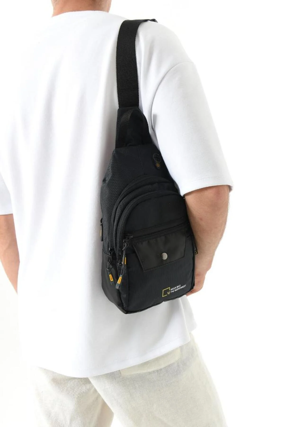 Body Bag Çanta Erkek Göğüs Çantası Sırt Çantası BadyBag The NorthWest Fonksiyonel Kullanım - SİYAH