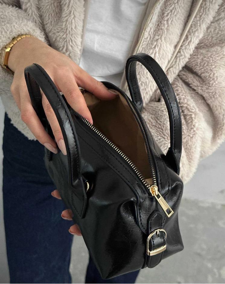 ORTA BOY SİLİNDİR MODEL ÇOK KULLANIŞLI OMUZ ÇANTASI - SİYAH