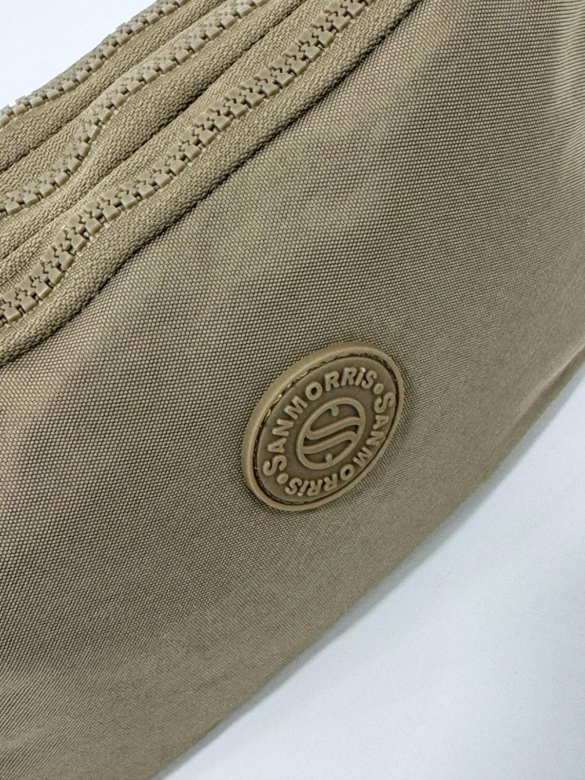 Krinkıl Kumaş El Ve Çapraz Askılı Kartlık, Bozuk Para Bölmeli Kalemlik/Cüzdan Tipi Makyaj Çantası - VİZON