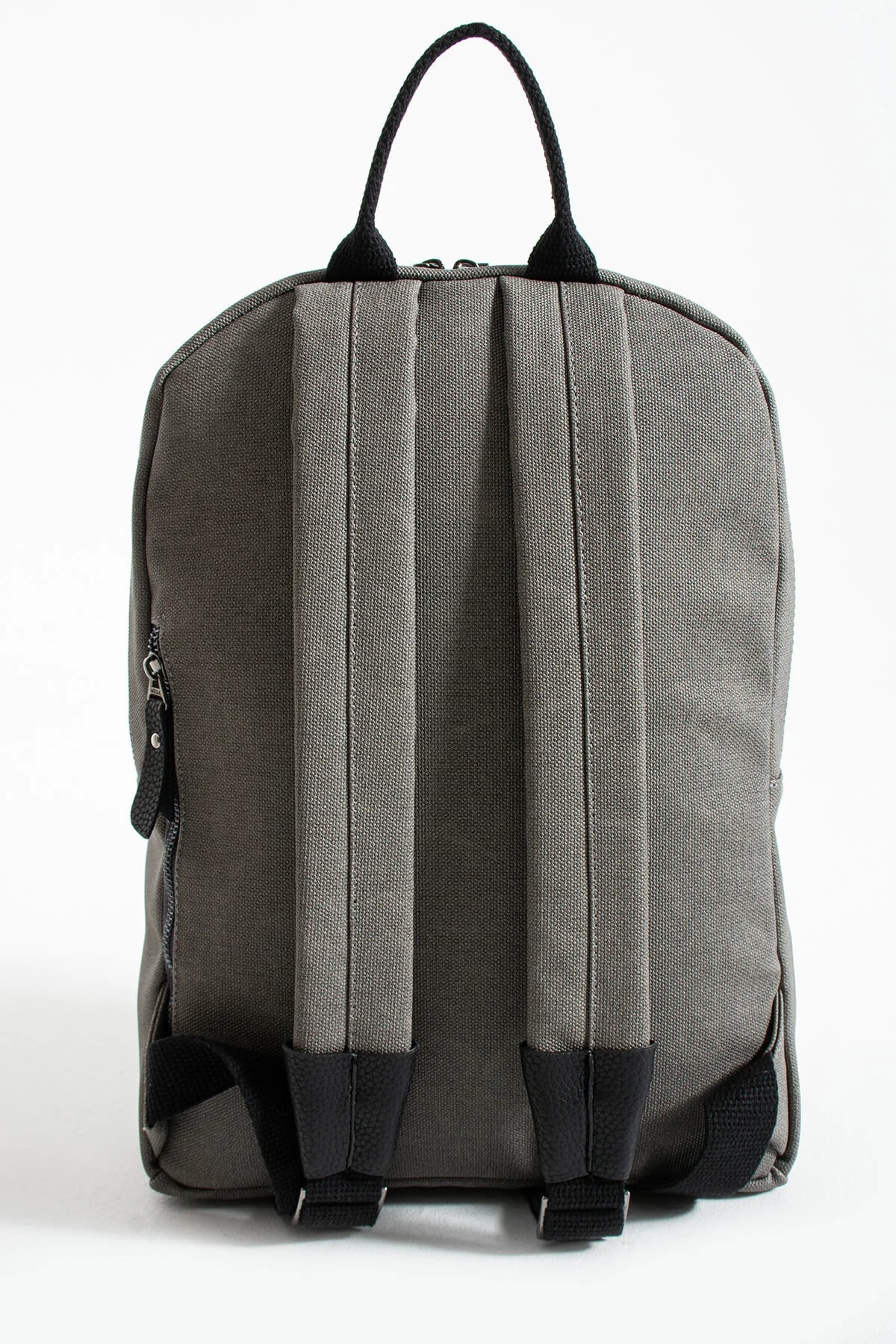 Premium Kanvas Kumaş Sırt Çantası Business Çanta 1.sınıf Kaliteli Kumaş Çanta - GRİ-SİYAH