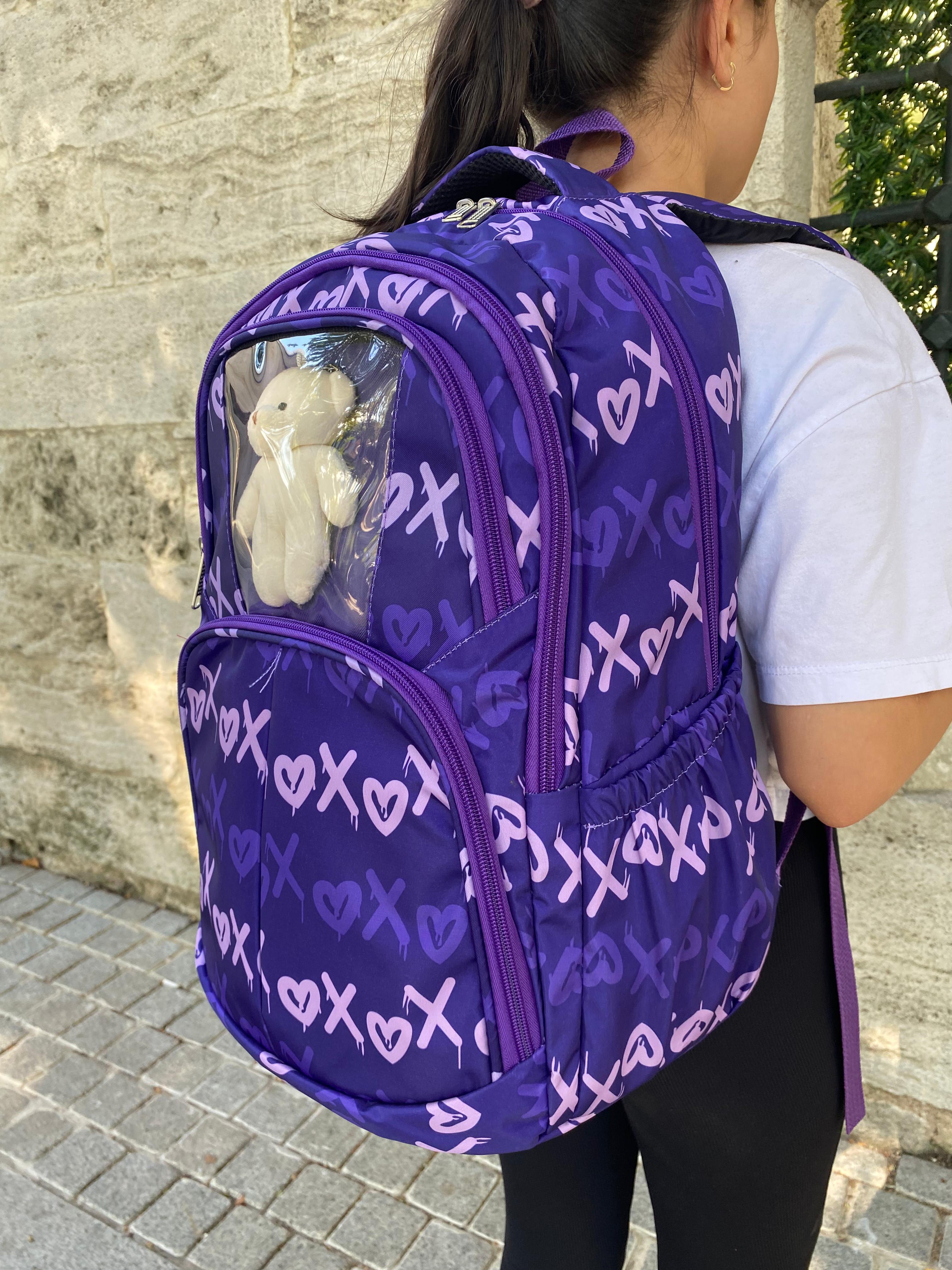 Mor Ayıcık Hediyeli Okul Sırt Çantası