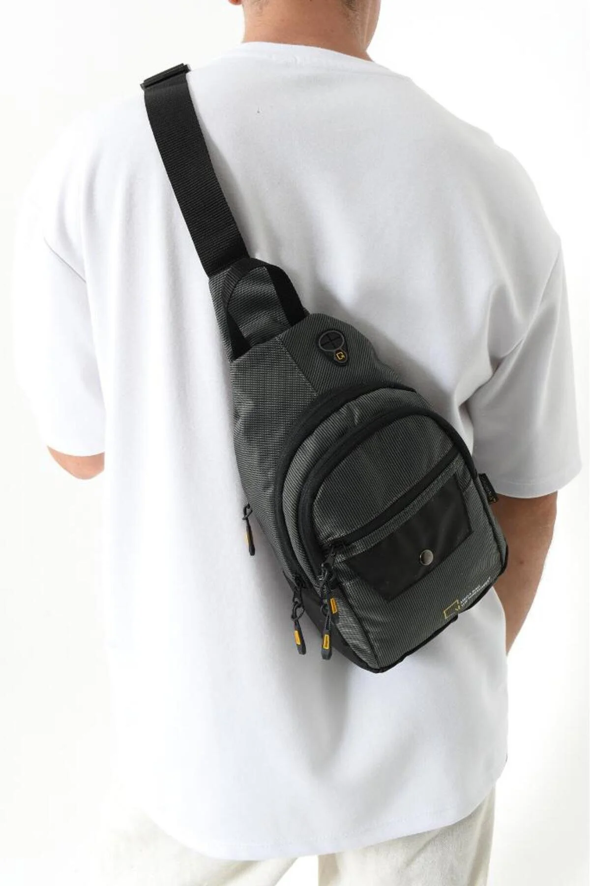 Body Bag Çanta Erkek Göğüs Çantası Sırt Çantası BadyBag The NorthWest Fonksiyonel Kullanım - GRİ