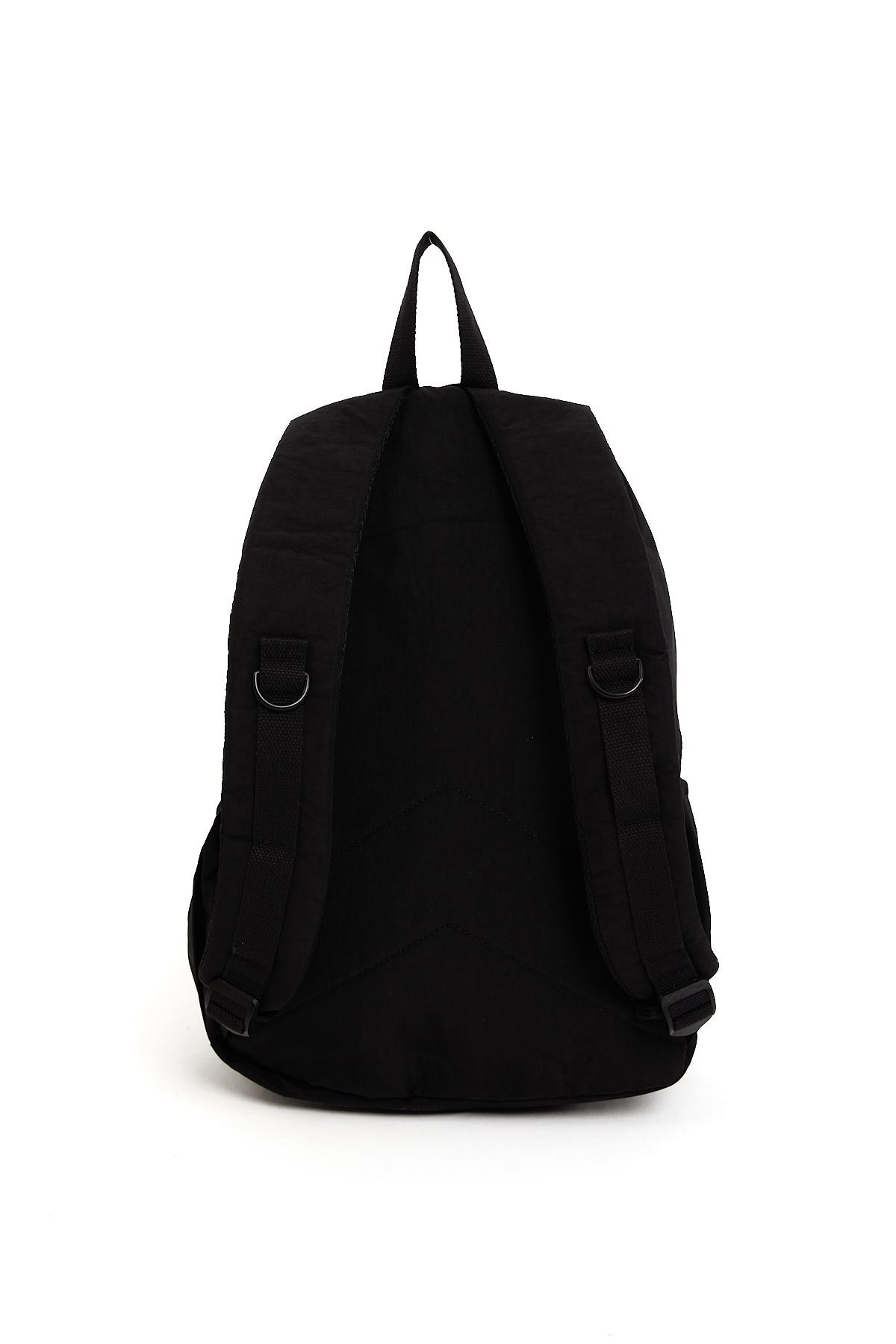 Unisex Suya Dayanıklı Krinkıl Kumaş Çok Gözlü Laptop Okul Ve Seyahat Sırt Çantası - SİYAH
