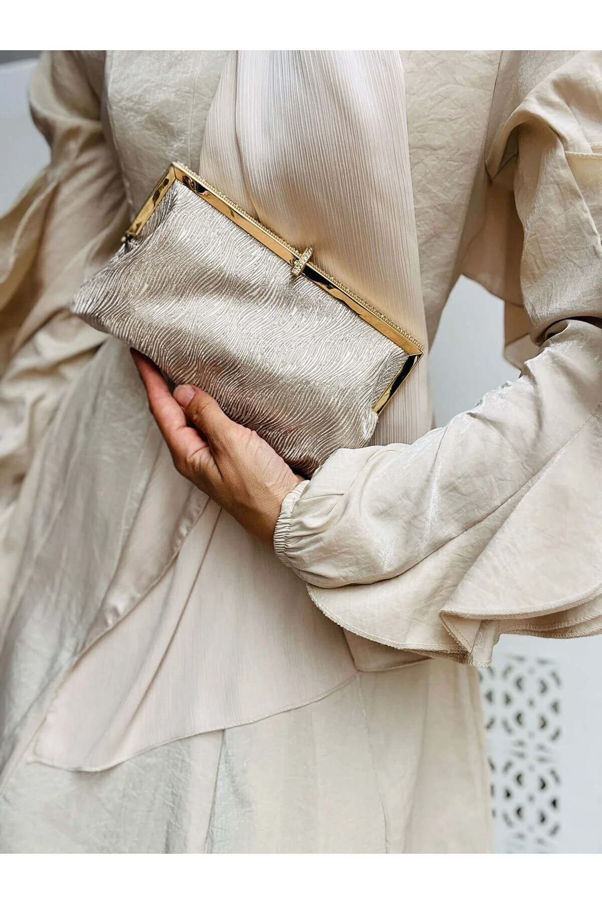 Taş Detaylı Çok Şık A kalite Abiye Çanta - GOLD