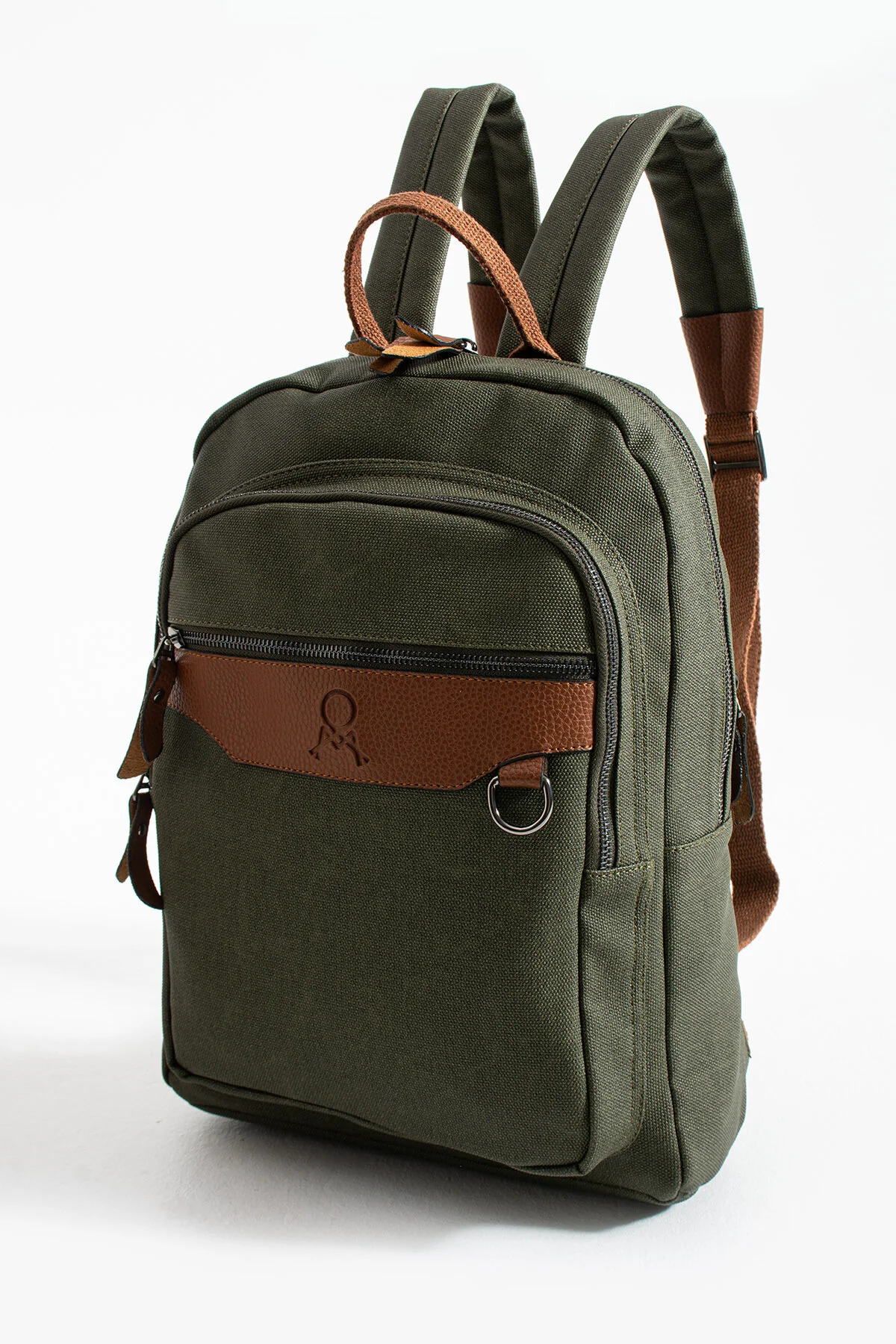 Premium Kanvas Kumaş Sırt Çantası Business Çanta 1.sınıf Kaliteli Kumaş Çanta - YEŞİL-TABA