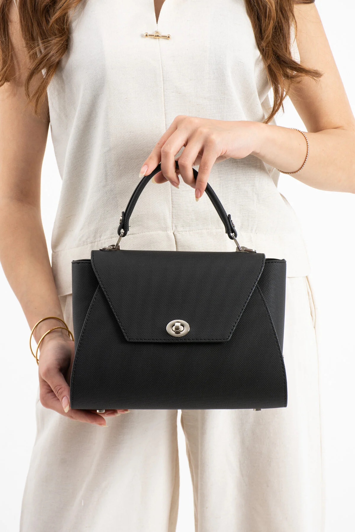 Polo Of Colors Kapaklı El ve Uzun Omuz Askılı Kadın Çanta Cüzdan Takımı