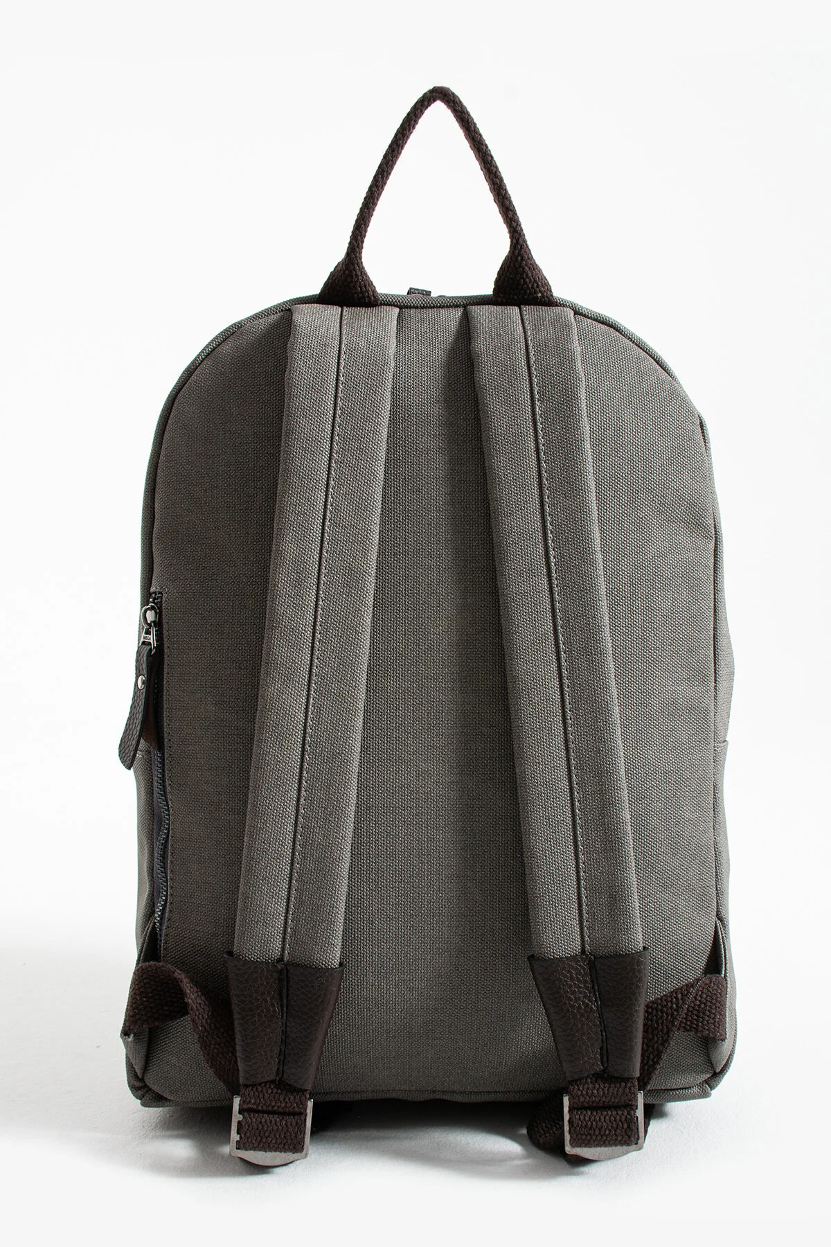 Premium Kanvas Kumaş Sırt Çantası Business Çanta 1.sınıf Kaliteli Kumaş Çanta - GRİ-KAHVERENGİ