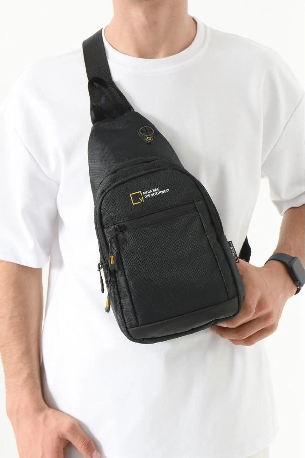 Body Bag Çanta Sırt Çantası Erkek Göğüs Çantası Fonksiyonel Kullanım - SİYAH