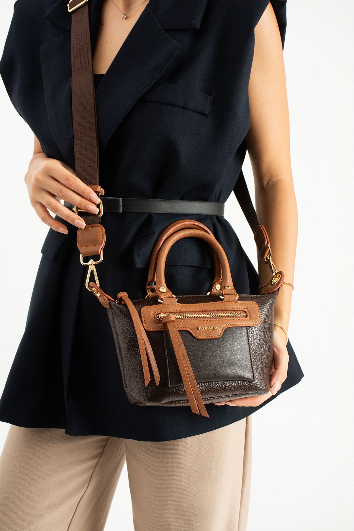 Çok Şık El Ve Omuz Çantası - KAHVE-TABA