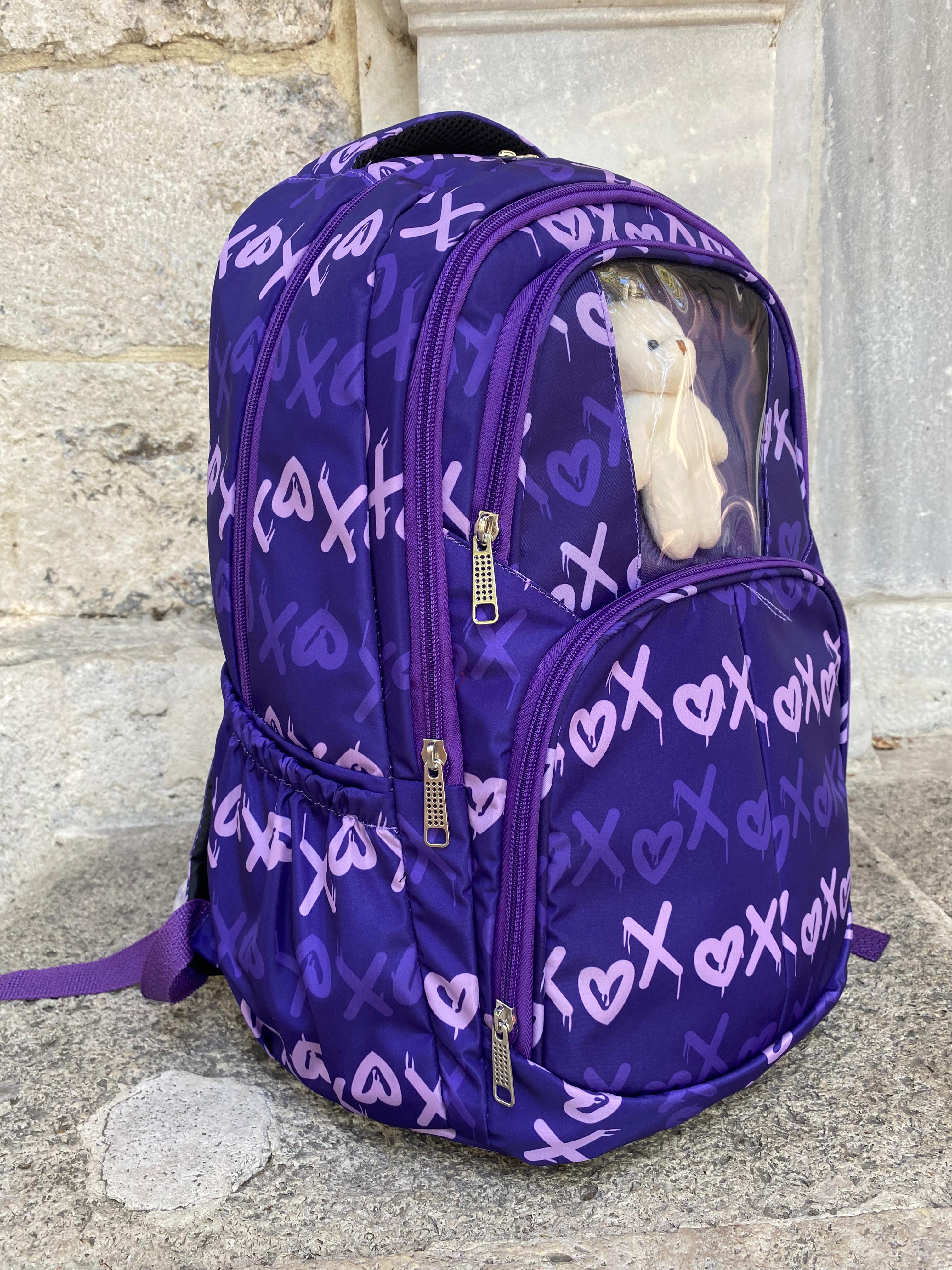 Mor Ayıcık Hediyeli Okul Sırt Çantası