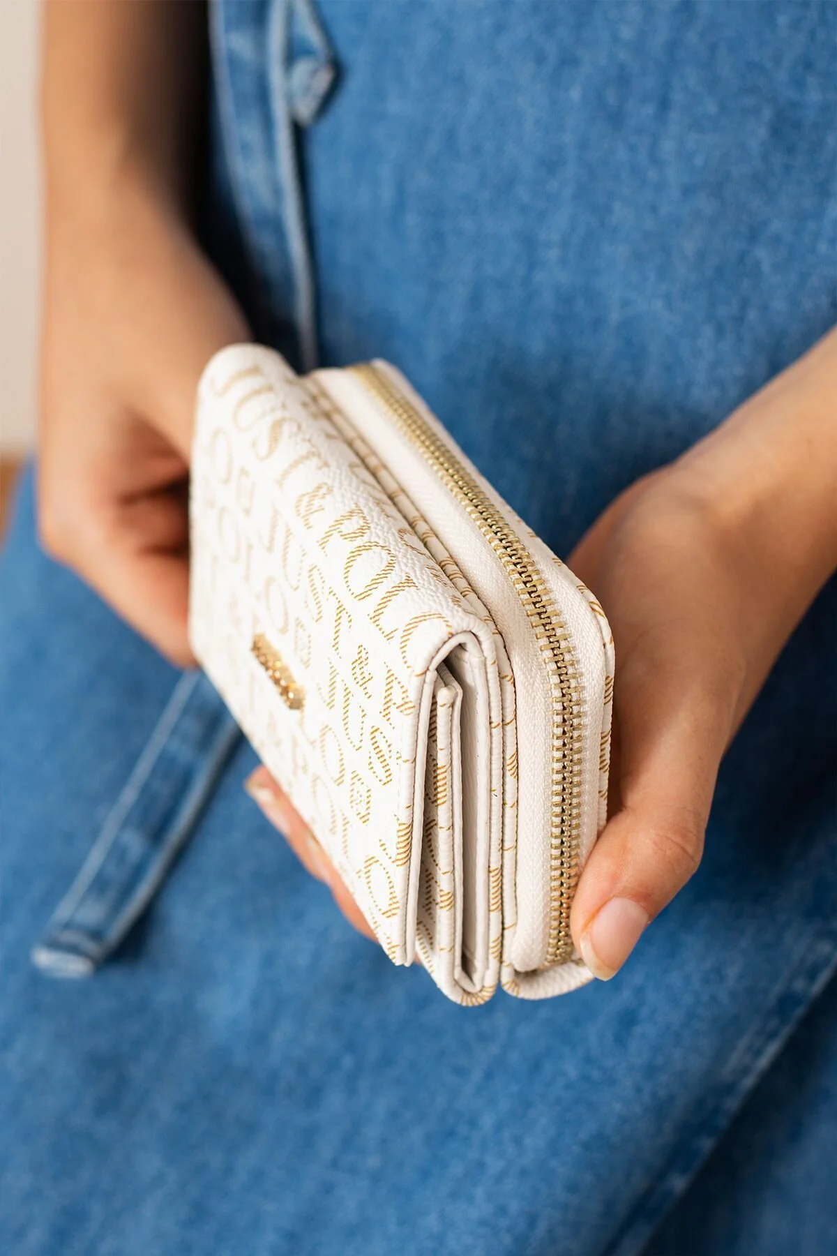 Çanta Cüzdan Kombin El Ve Omuz Çantası Çok Kullanışlı - KREM