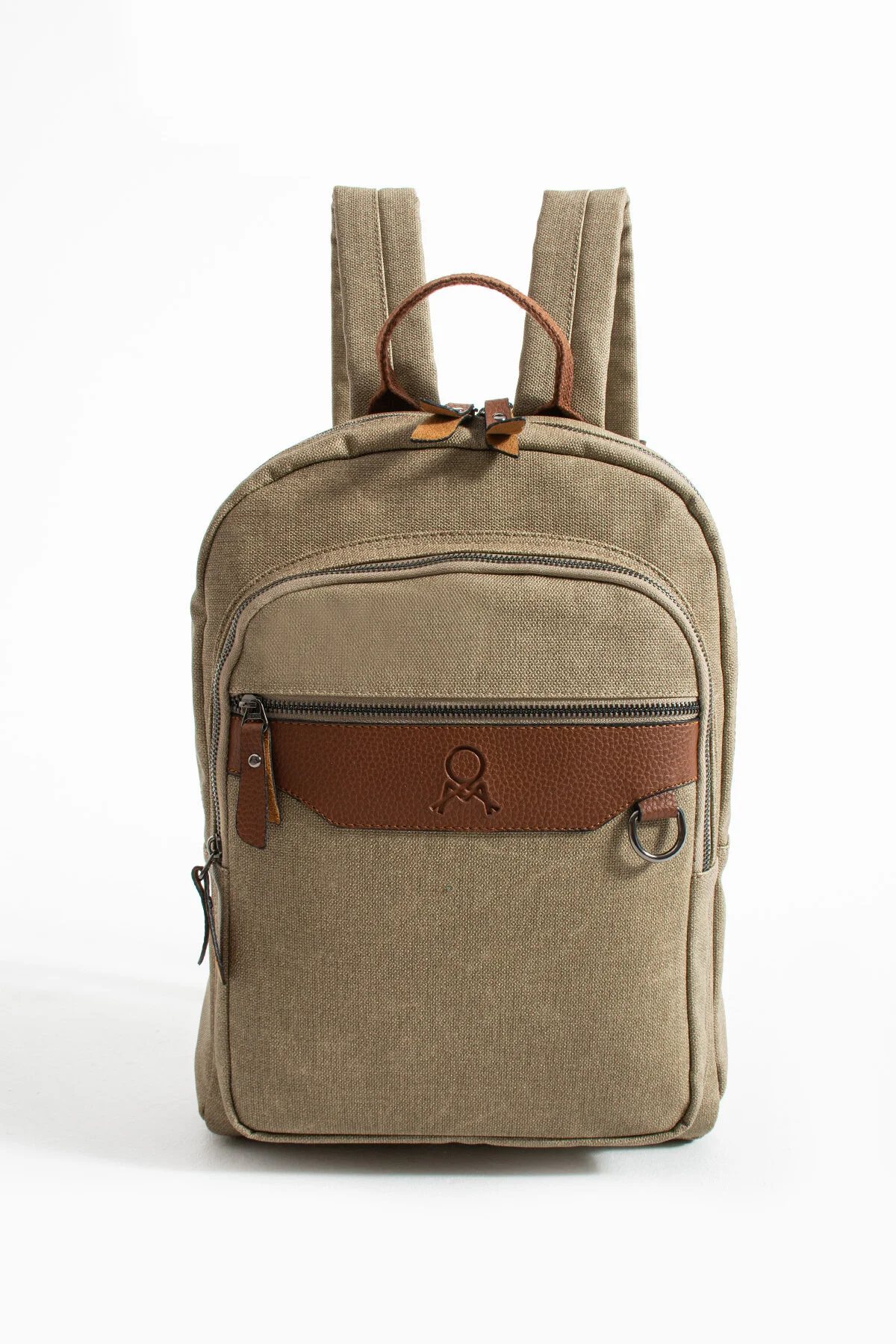 Premium Kanvas Kumaş Sırt Çantası Business Çanta 1.sınıf Kaliteli Kumaş Çanta - BEJ-TABA