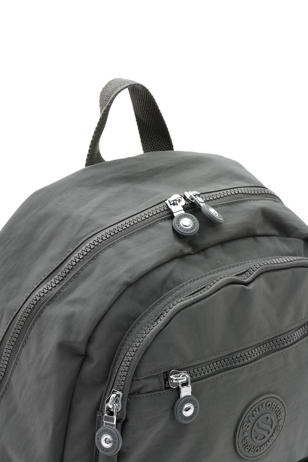 Unisex Suya Dayanıklı Kumaş Laptop Bölmeli Büyük Boy Açık Gri Renkli Okul Seyahat Sırt Çantası - ANTRESİT-GRİ