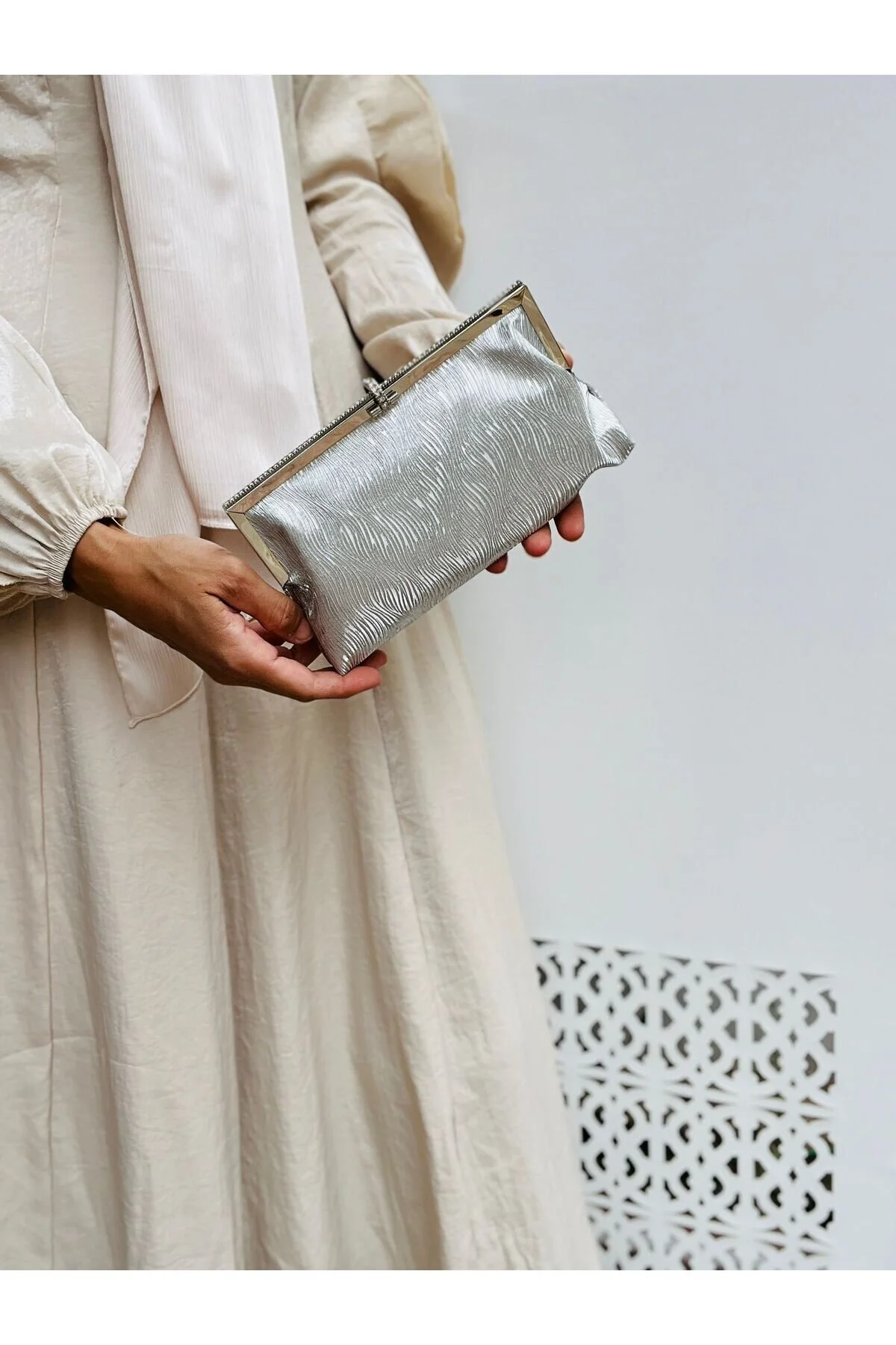 Taş Detaylı Çok Şık A kalite Abiye Çanta - GRİ