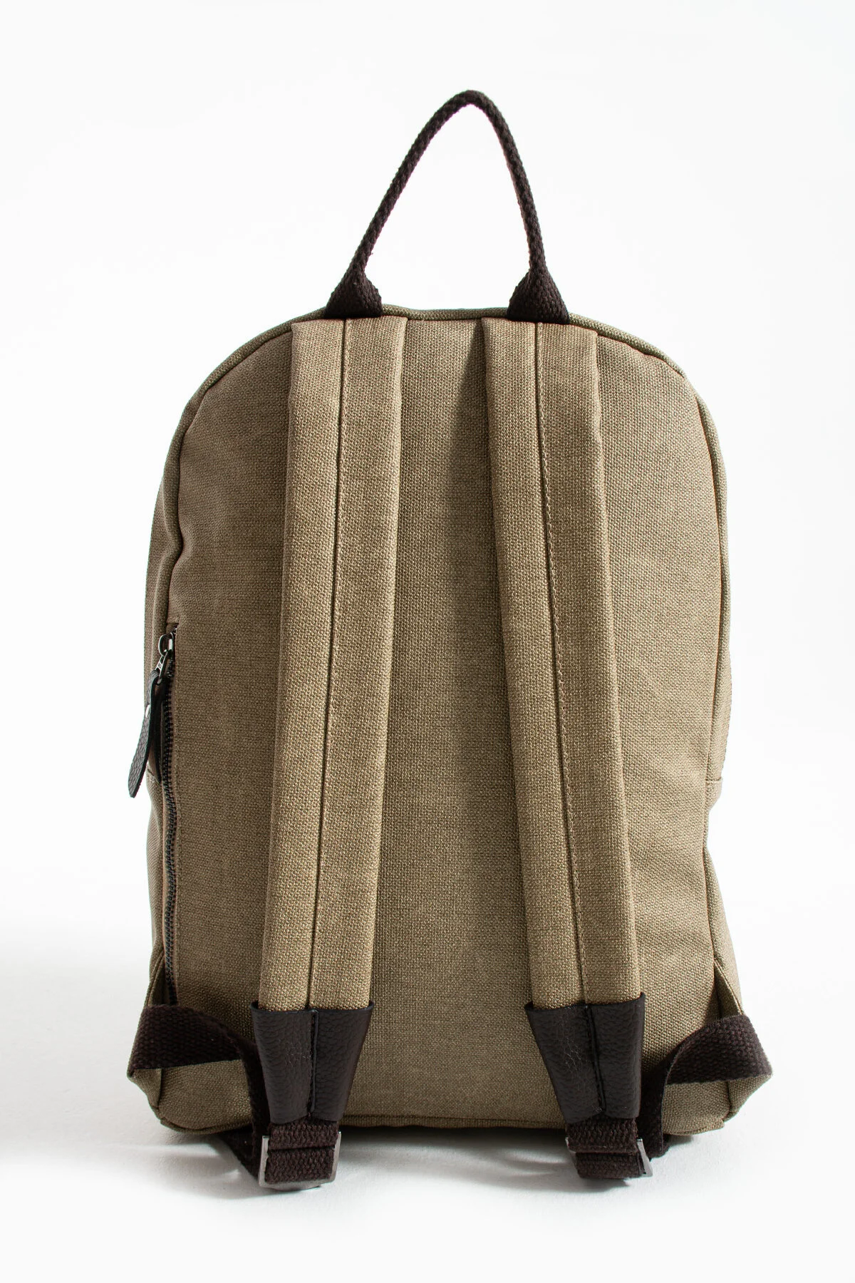 Premium Kanvas Kumaş Sırt Çantası Business Çanta 1.sınıf Kaliteli Kumaş Çanta - BEJ-KAHVE