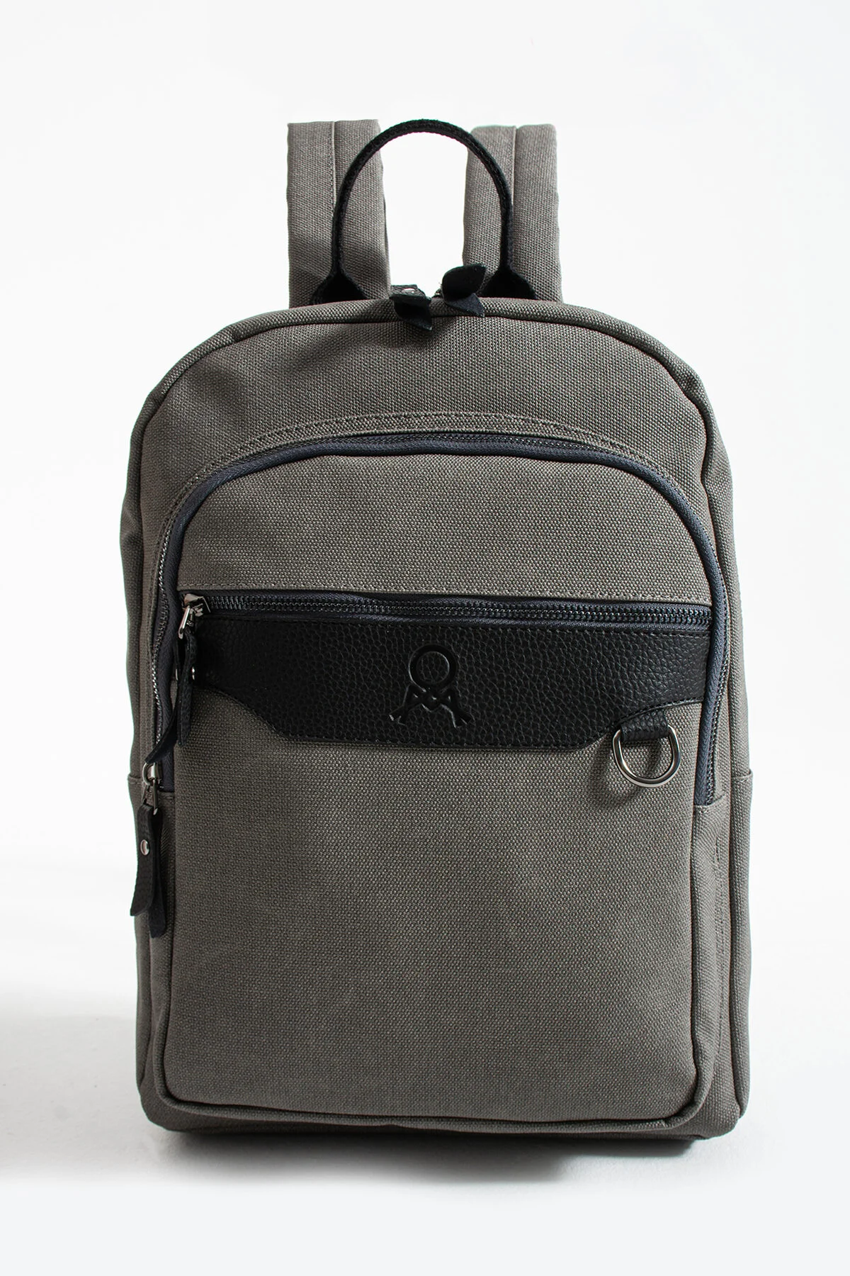 Premium Kanvas Kumaş Sırt Çantası Business Çanta 1.sınıf Kaliteli Kumaş Çanta - GRİ-SİYAH