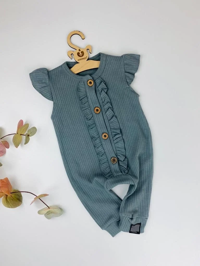 Kolları Fırfırlı Tulum - Füme