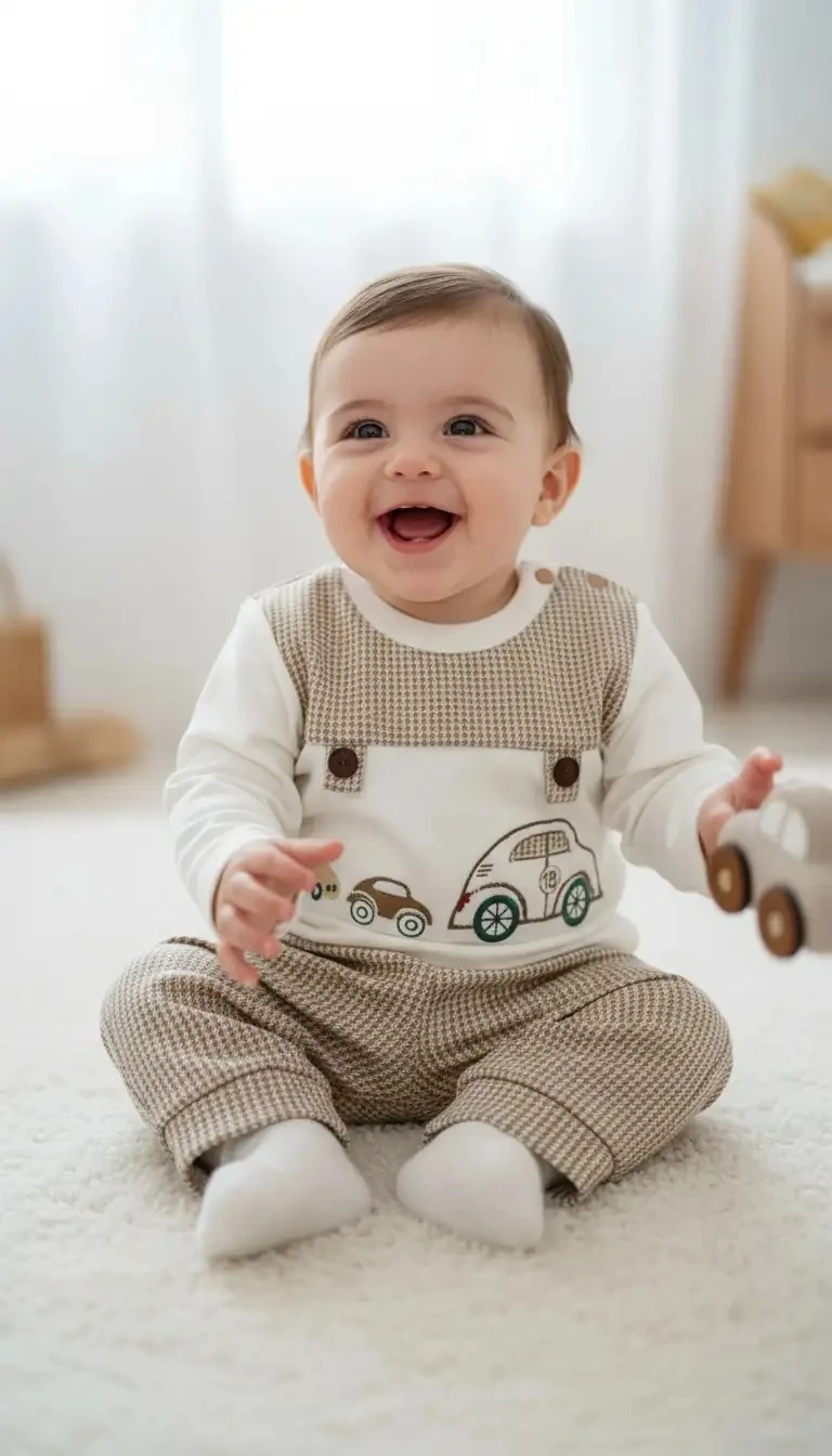 Araba Temalı Ekoseli ikili Takım