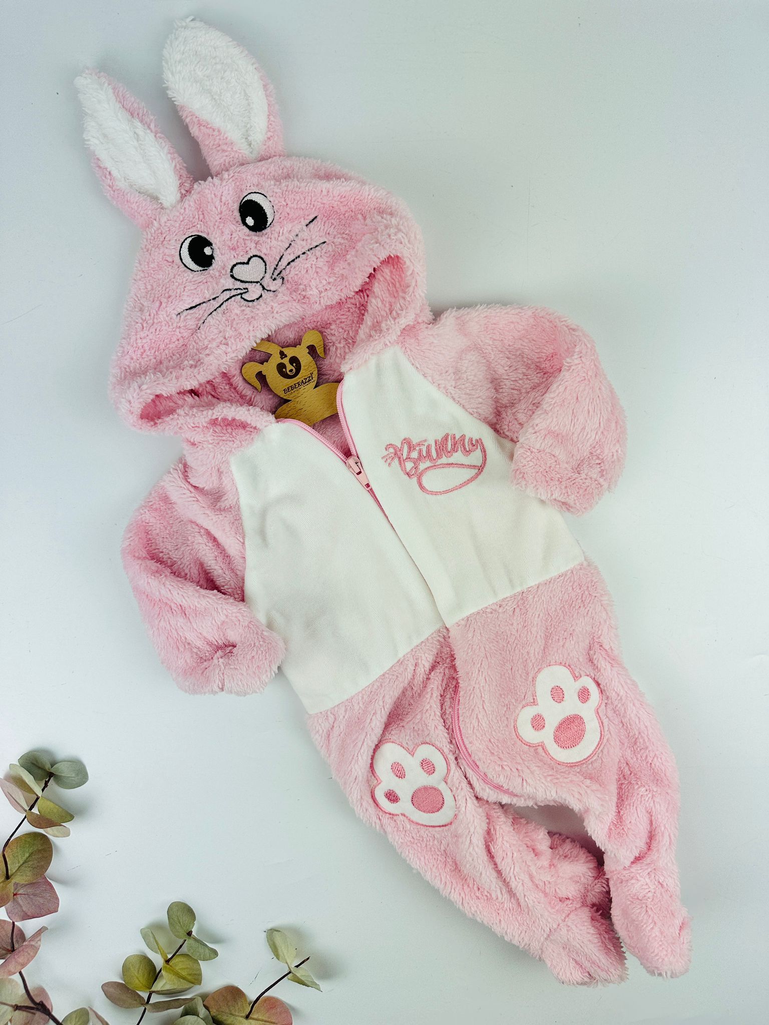 Pembe Tavşan Temalı Peluş Tulum 