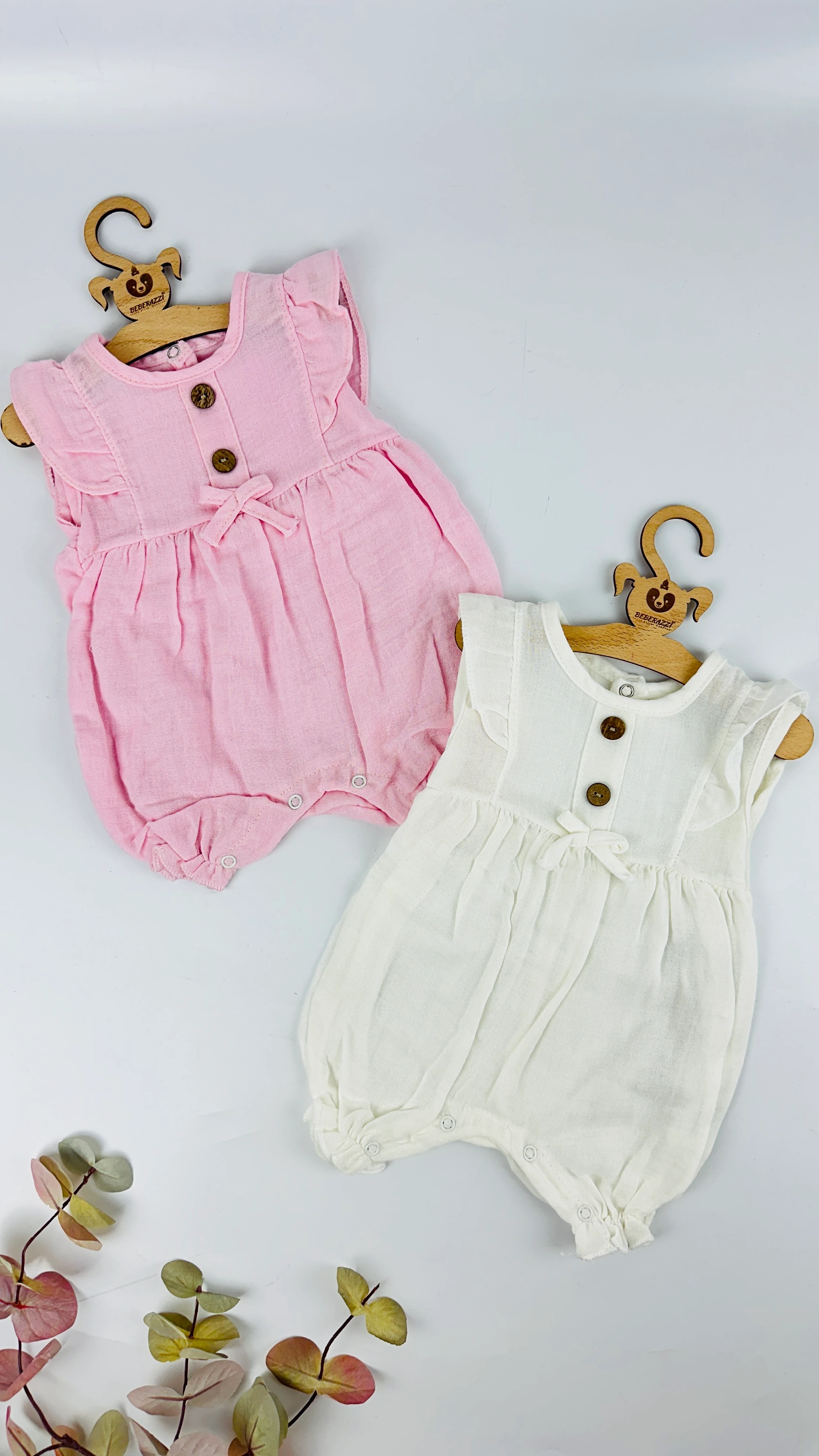 Müslin Fırfırlı Alttan Çıtçıtlı Tulum 