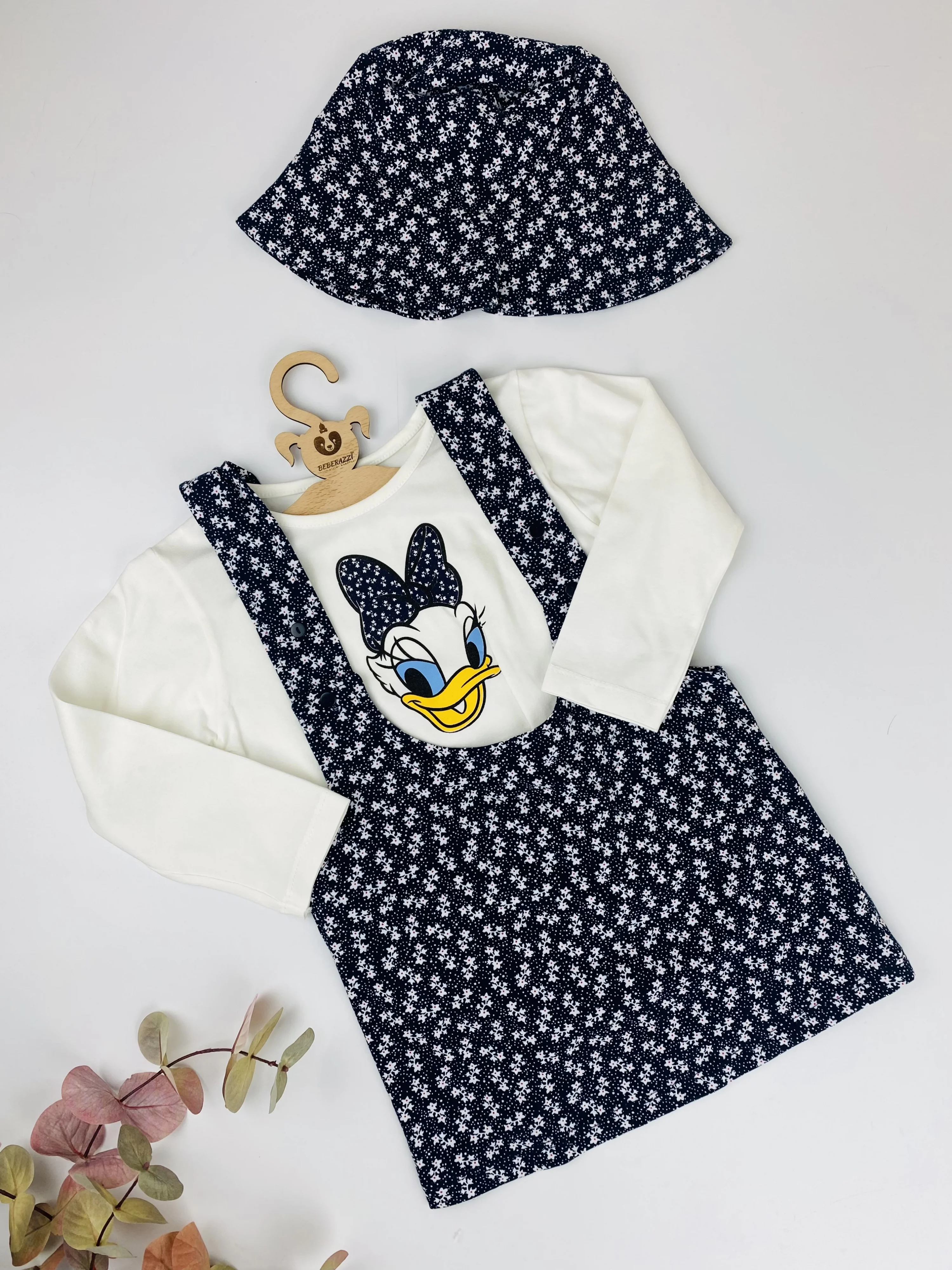 Salopet kız şapkalı elbise