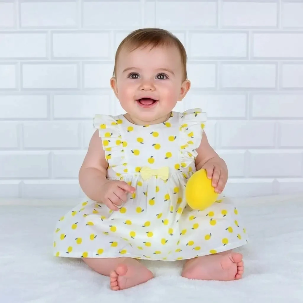 Limon Temalı İkili Takım Elbise - Sarı