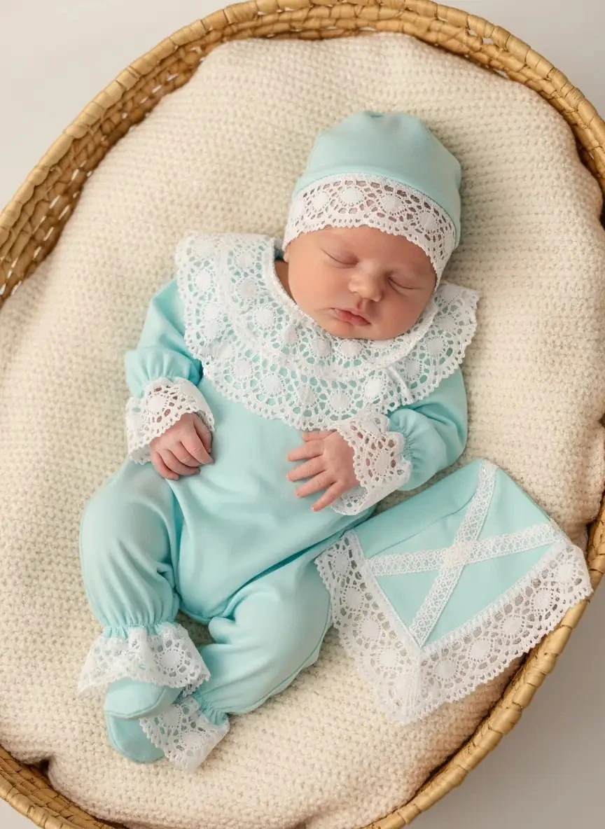 Kalın Dantel Tulum - Su yeşili