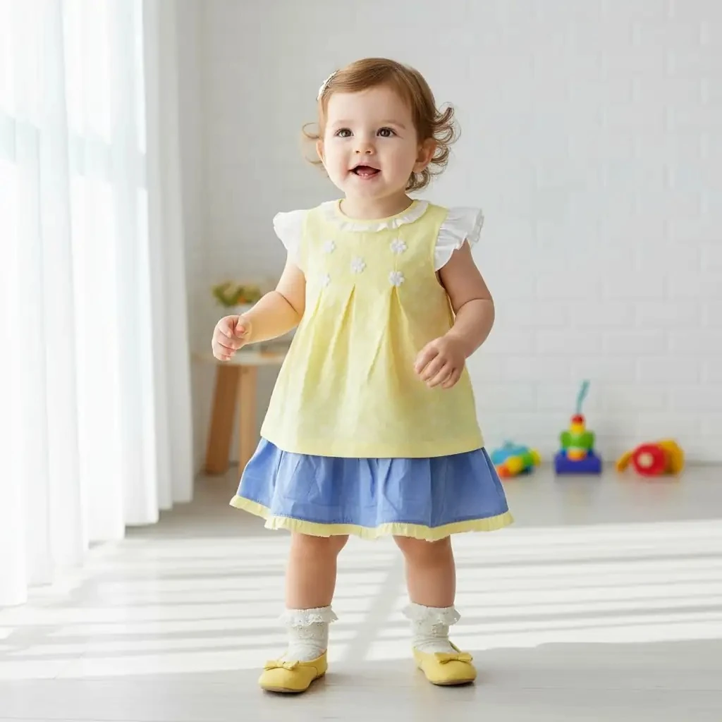 Papatya Desenli İkili Takım