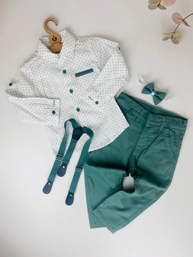 Gömlek Aksesuarlı İkili Takım - Yeşil