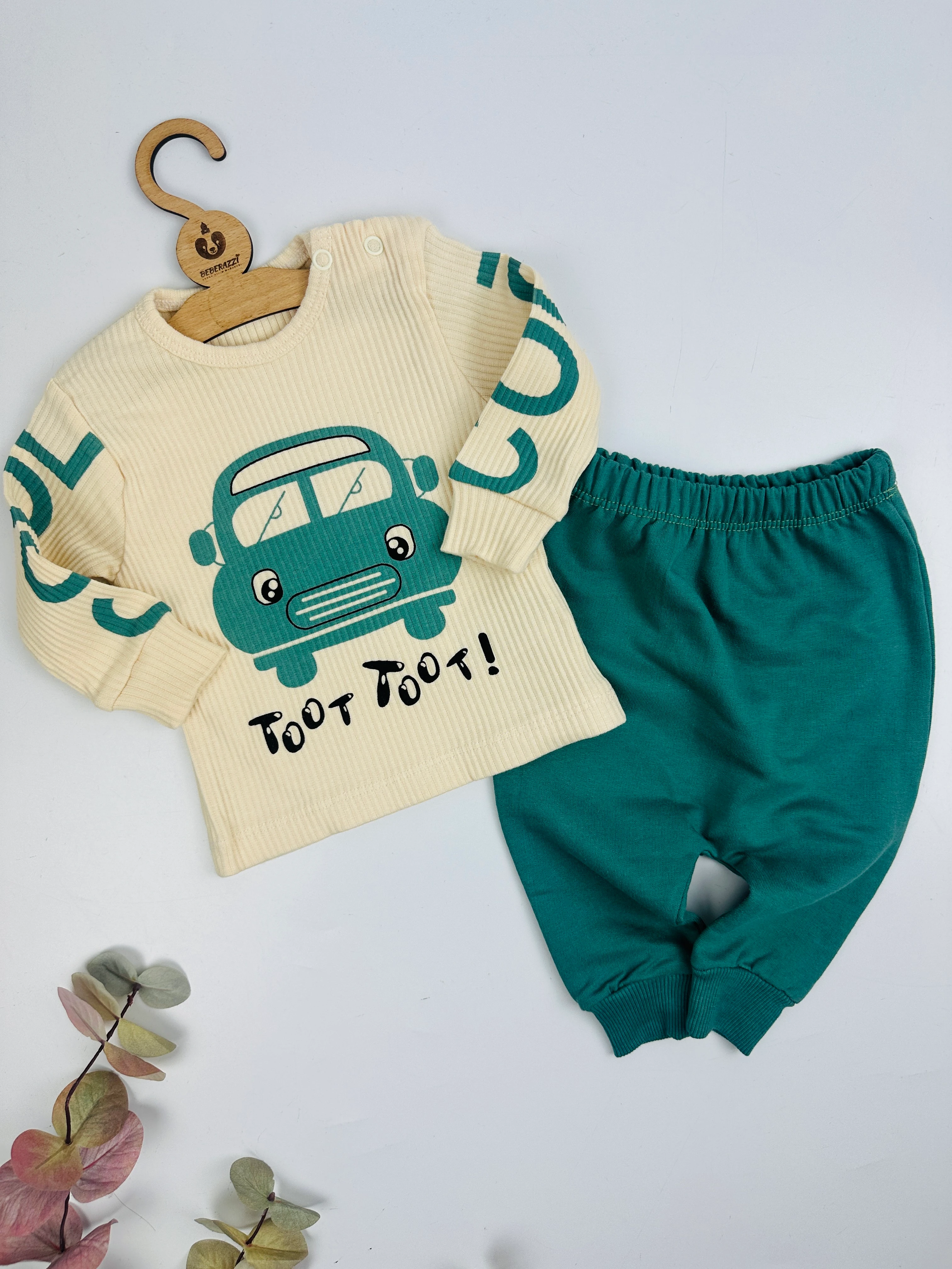 Araba Temalı Yeşil İkili Takım