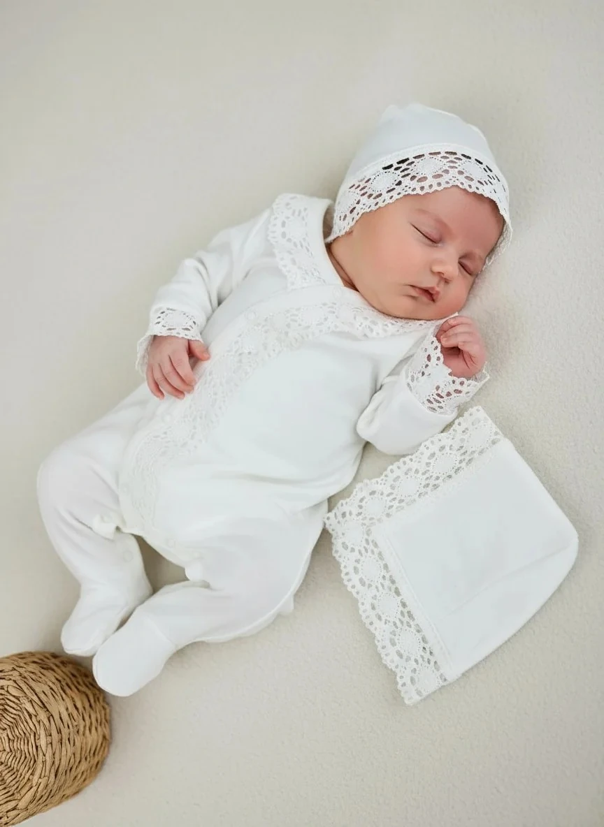 Yandan Güpürlü Tulum Set 