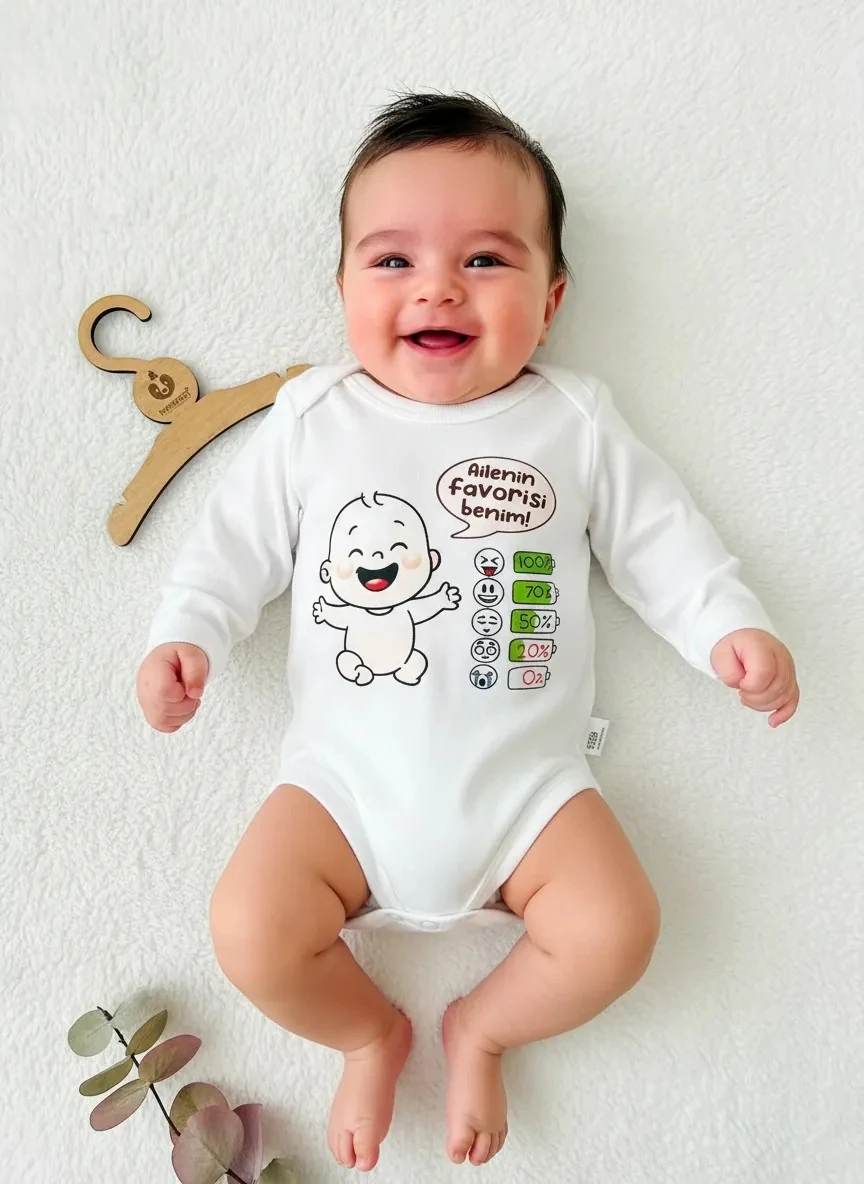 Ailenin Favorisi Yazılı Uzun Kollu Body