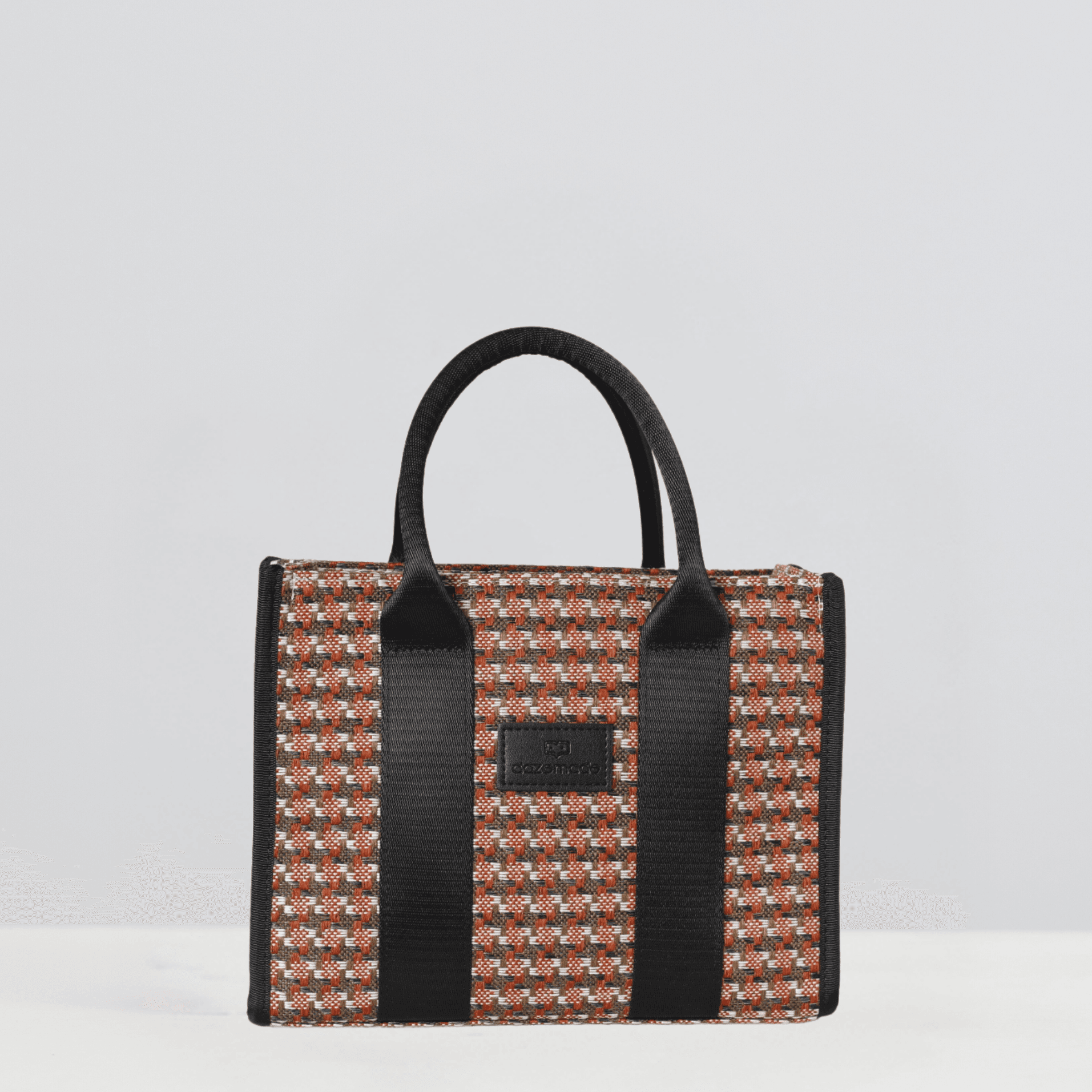 MIDIKE HOUNDSTOOTH BURNT ORANGE ÇANTA